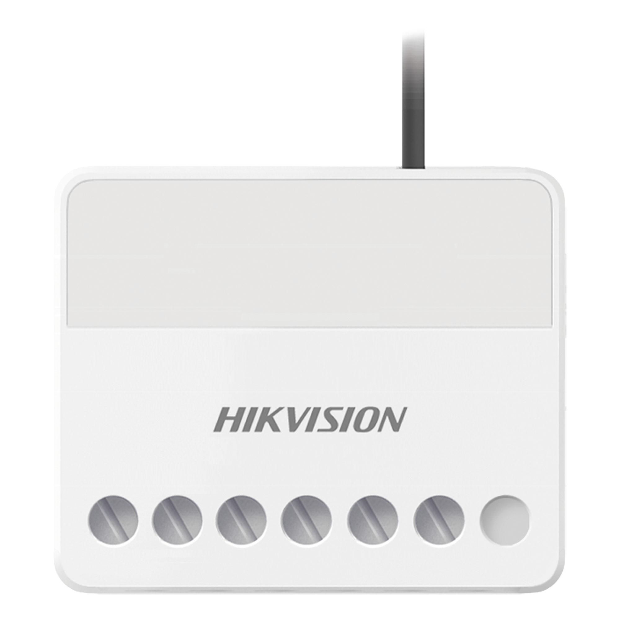 Relevador Inalámbrico / 1 Entrada Alarma 24 h / 1 Salida 0-36 Vcc 5 A / 433 MHz Bidireccional / AES-128 / LED de Estado — HIKVISION · SKU DS-PM1-O1L-WB