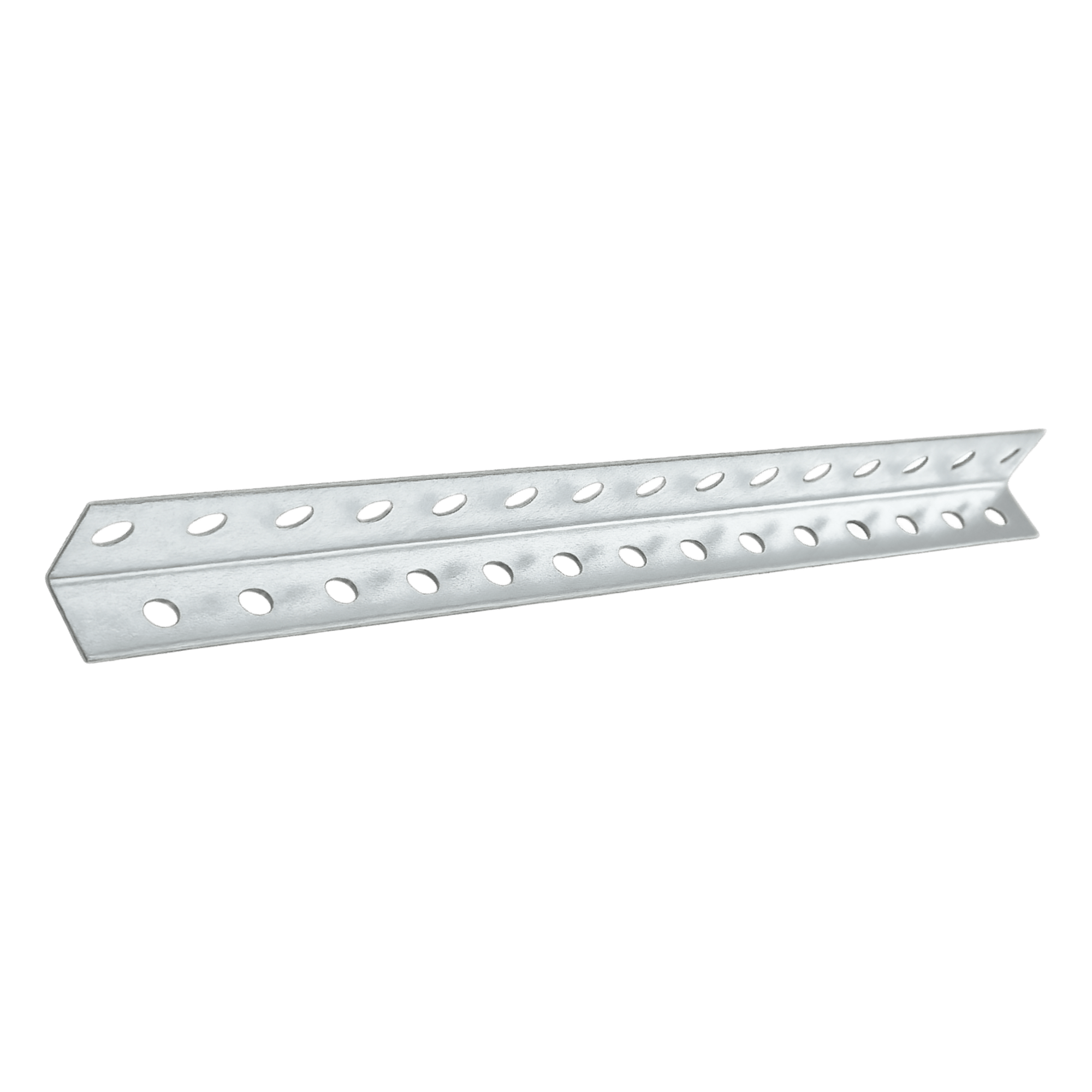 Ángulo Perforado / 50 cm (19.7 ft) / Ancho 2.5 cm / Soporte Guía Horizontal / Acero Galvanizado — ACCESSPRO · SKU POS-ANGLE-X