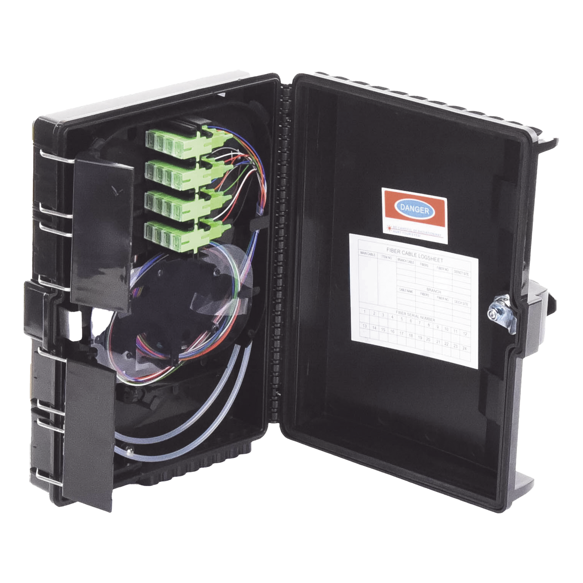 Caja de Empalme para Fibra Óptica / 24 Fusiones / 16 Puertos Drop FTTx / IP65 / Splitter 1x16 SC/APC / -40°C a +85°C — LINKEDPRO BY EPCOM · SKU LP-FAT16
