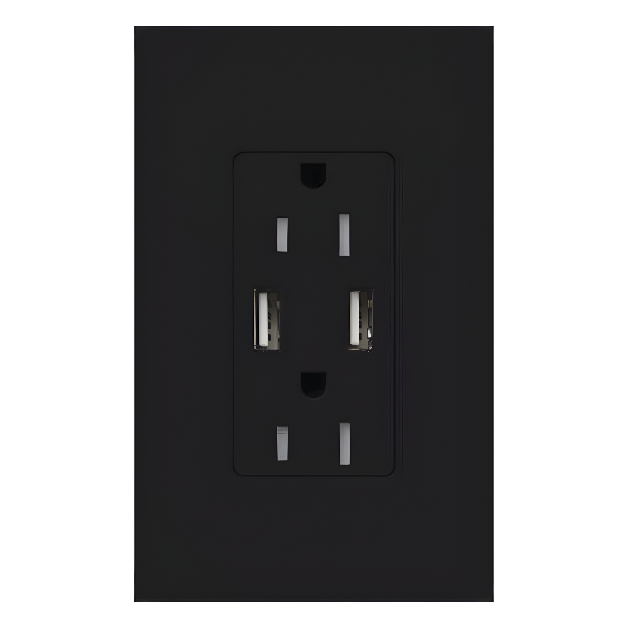 Tomacorriente de Pared / 15 A / 2 Puertos USB Tipo A / 3.8 A / Resistente a Manipulaciones / Color Midnight — LUTRON ELECTRONICS · SKU SCR15UBTRMN