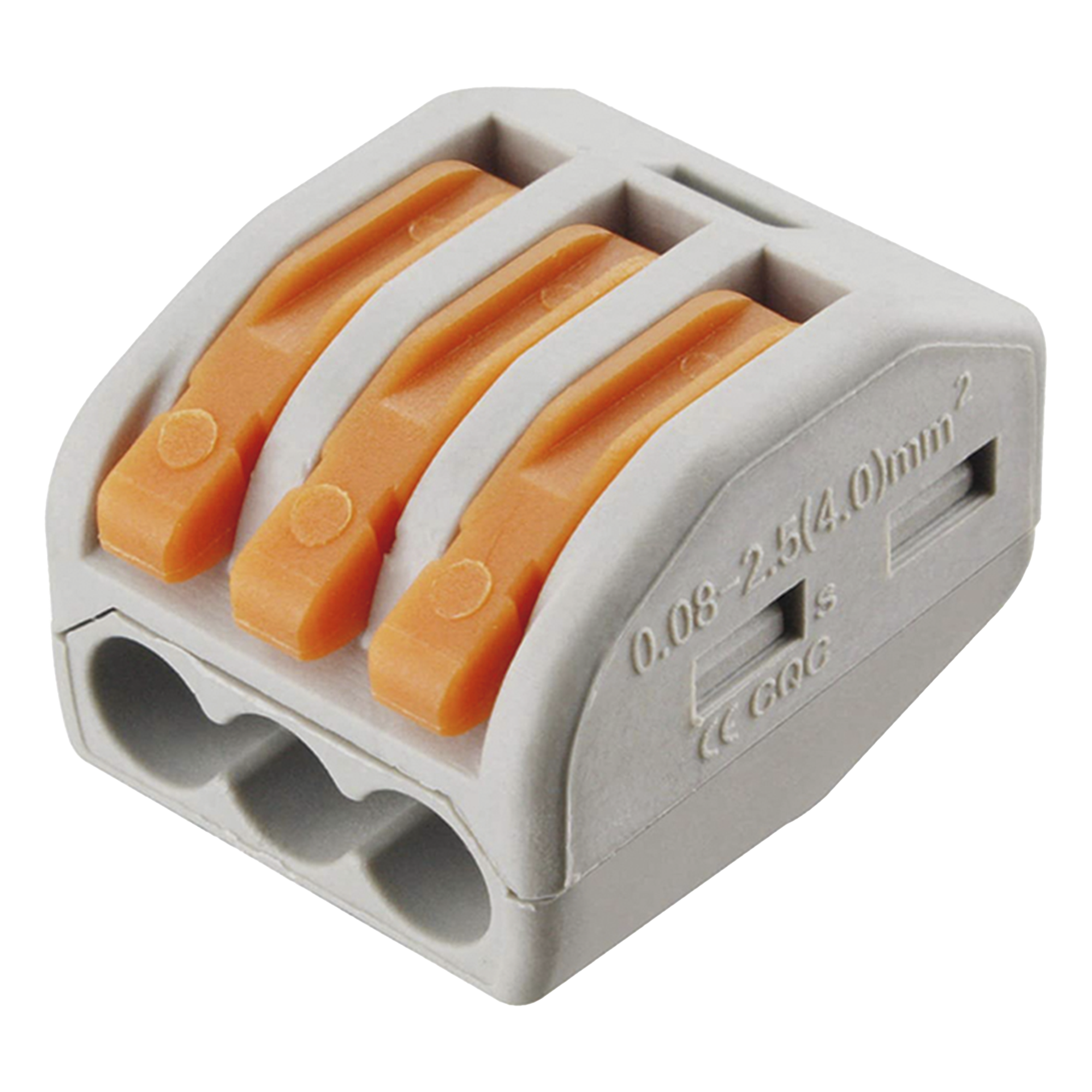 Conector de Presión / 1 Entrada 2 Salidas / 250V 32A / Cables 12AWG-28AWG / 0.63x0.83x0.59 pulgadas — EPCOM POWERLINE · SKU CON-1004