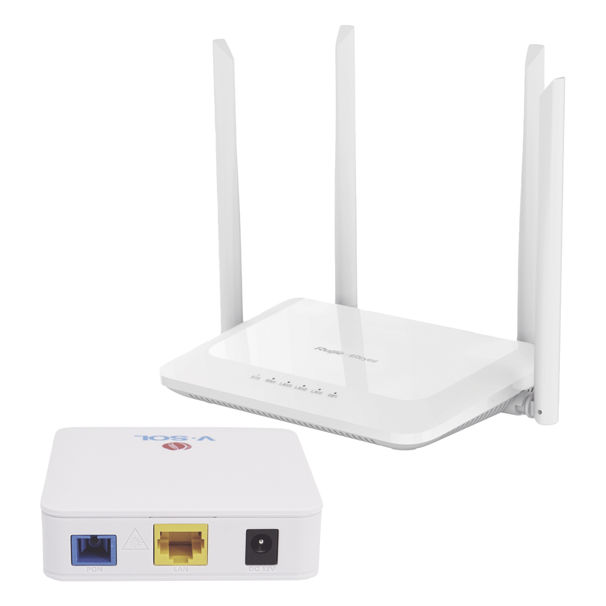 Kit ONU Bridge Dual GPON/EPON / Router Home Mesh Wi-Fi 5 / 1167 Mbps / 4 Antenas 5 dBi / Cobertura Extendida — RUIJIE · SKU KIT1-VPON-MESH