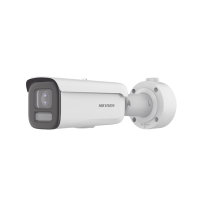 Cámaras de Seguridad para Negocio — Bala IP 4 Megapixel / Lente Mot. 2.7 a 13.5 mm / Dual Light (60 mts IR + 60 mts Luz Blanca ) / Darkfighter S / Exterior IP67  / IK10 / WDR 130 dB / 4 Analíticos: AcuSense, Deteccion Facial, Conteo de Personas por Cruce y Zona