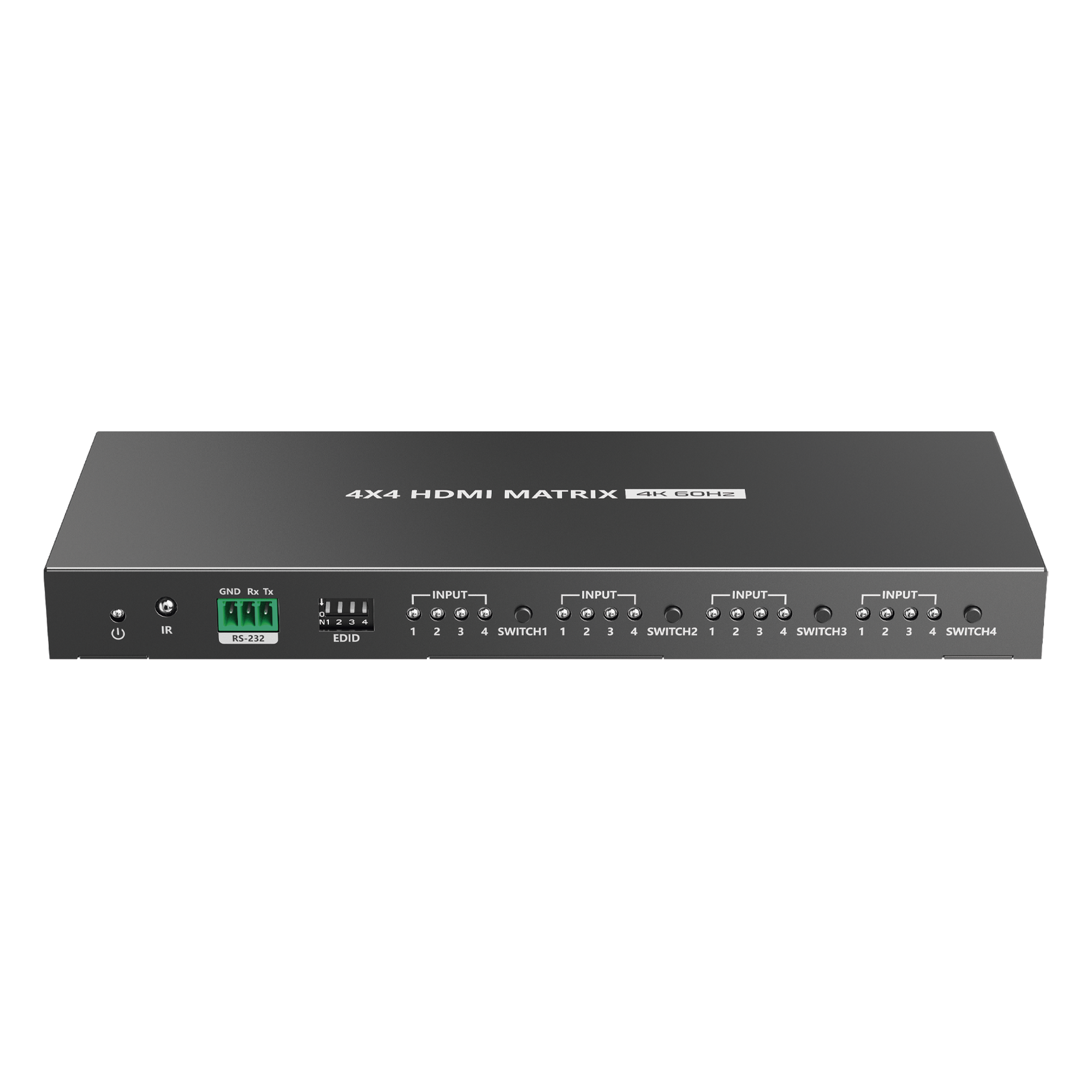 Switch Matricial HDMI / 4x4 / 4K UHD 4096x2160@60Hz / HDR10 / 18 Gbps / 600 MHz / Audio 7.1 / EDID / Downscaling Automático — EPCOM TITANIUM · SKU TT414PRO