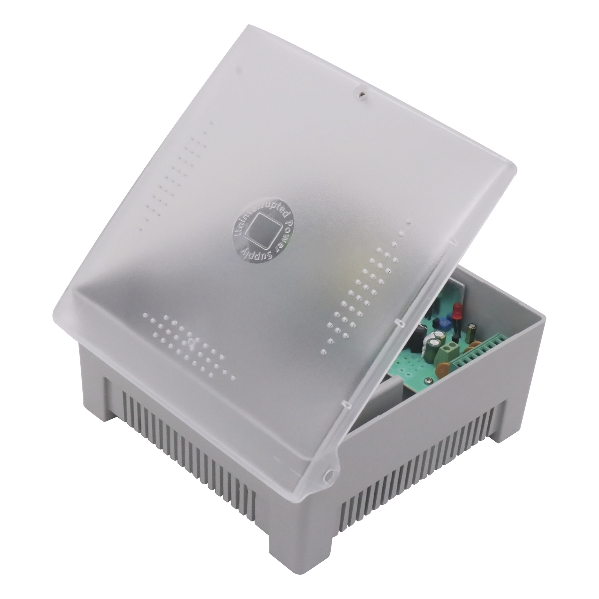 Fuente de Poder con Gabinete / 4 Salidas / 11-15 Vcc / 5 A / Entrada 96-264 Vca / Protección Sobrecorriente y Cortocircuito / LED Estado — EPCOM POWERLINE · SKU PS12DC4P