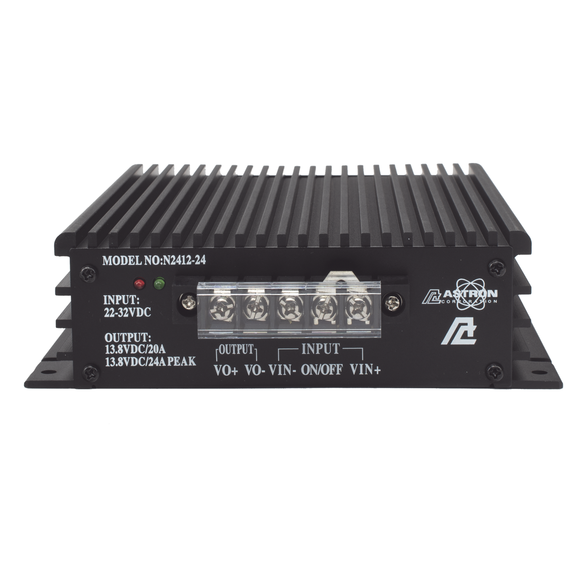 Convertidor DC-DC / Entrada 22-32 VDC / Salida 13.8 VDC 20 A / 5 x 16 x 18 cm (1.97 x 6.3 x 7.09 in)