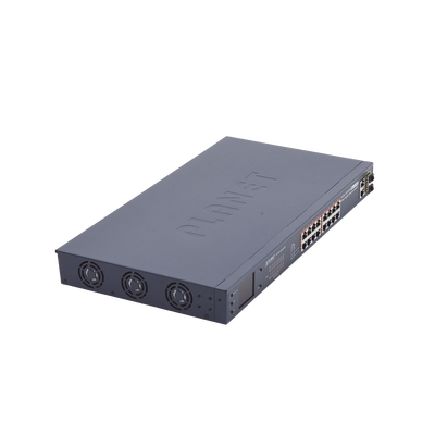 Switch No Administrable PoE+ Extender, Aislamiento VLAN de 16 Puertos +, 2 Combo TP/SFP Gigabit y Pantalla 