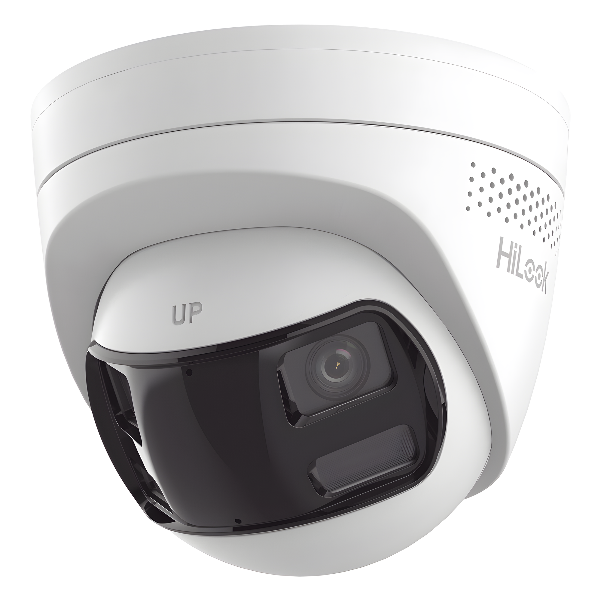 Cámara Turret IP / 8 Megapixel / Panorámica 180° / Dual Light 30 m (98.4 ft) / PoE / Audio Bidireccional / IP67 — HiLook by HIKVISION · SKU IPC-T280HAD-LUF/SL