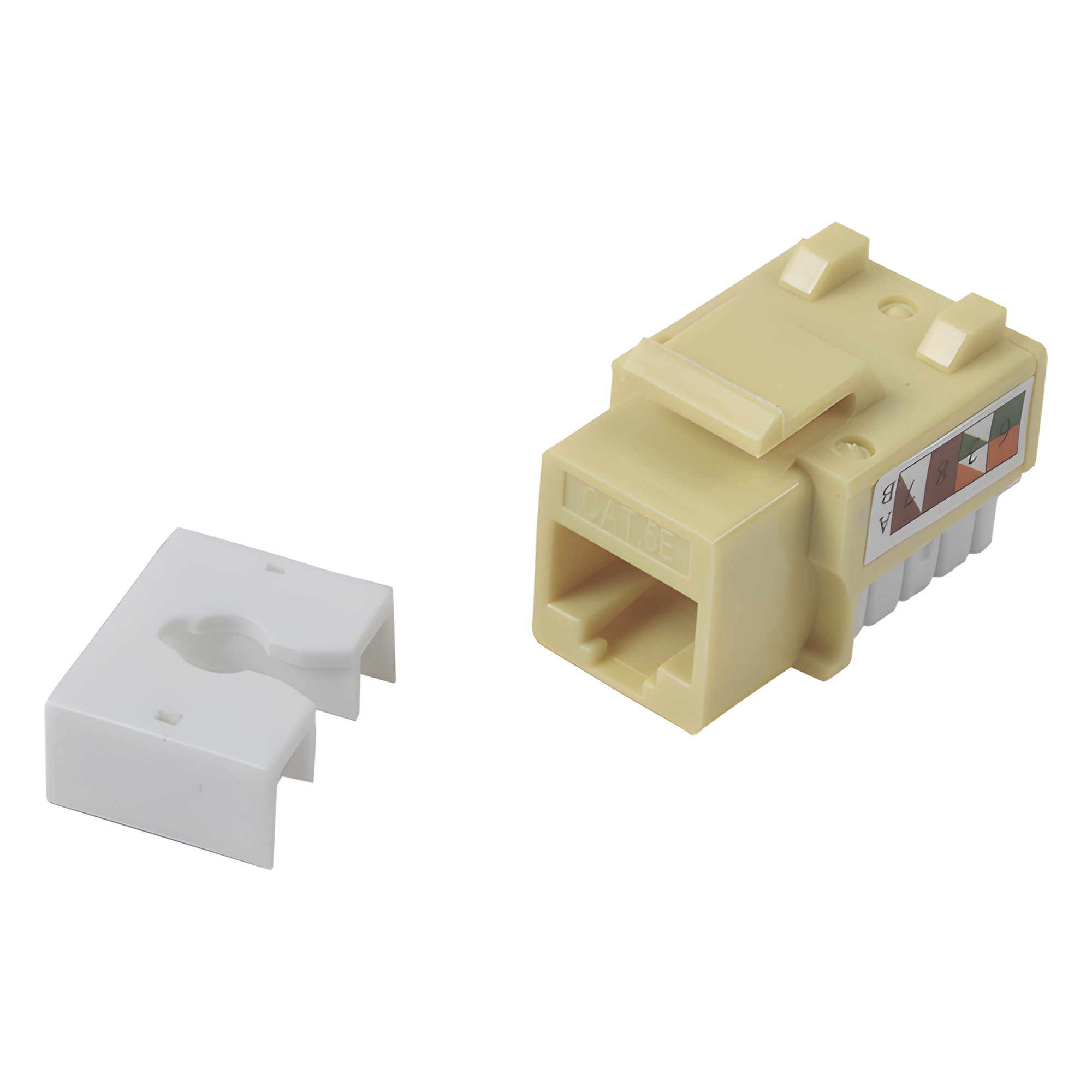 Jack Keystone Cat5e / Terminación 110 Punchdown / RJ45 Sin Blindaje / 90° / 24-26 AWG / Amarillo