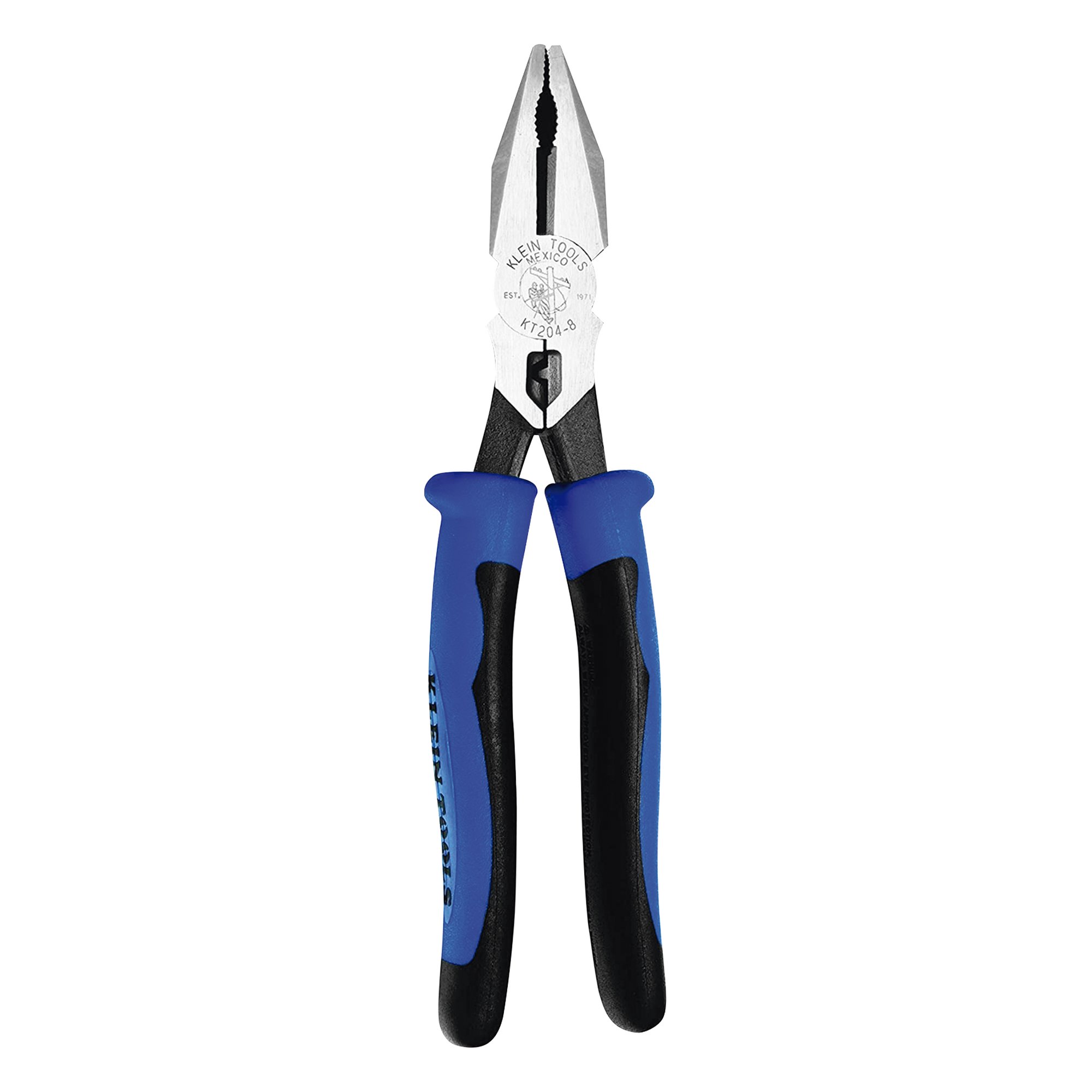 Pinza de electricista / Alta palanca / 8 pulgadas (0.67 pies) / Mordaza curva / Mango bimaterial — KLEIN TOOLS · SKU KT204-8