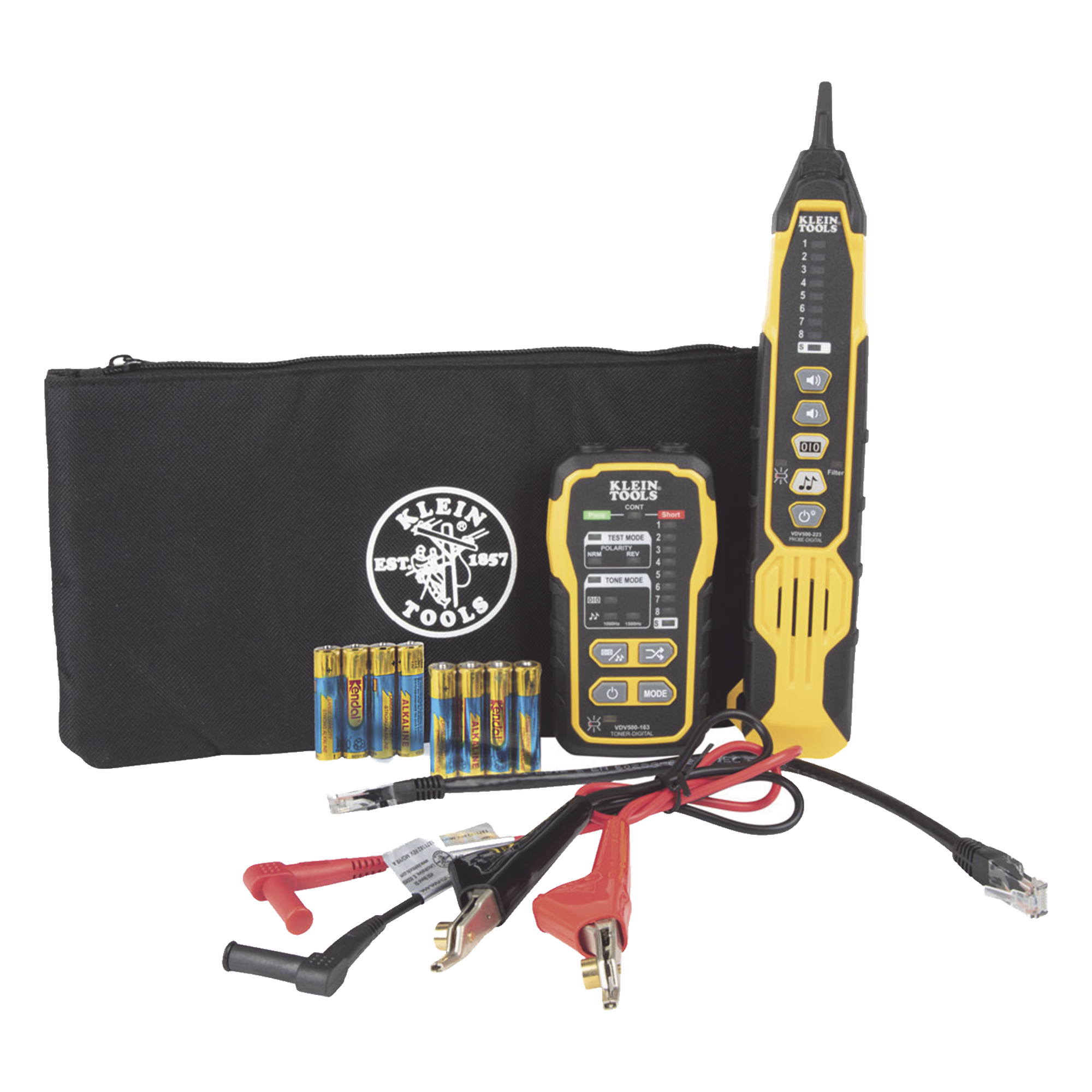 Kit Generador de Tono y Sonda de Rastreo / Redes Activas / Pinzas ABN / Filtro 60Hz / 3 Cadencias — KLEIN TOOLS · SKU VDV500-920