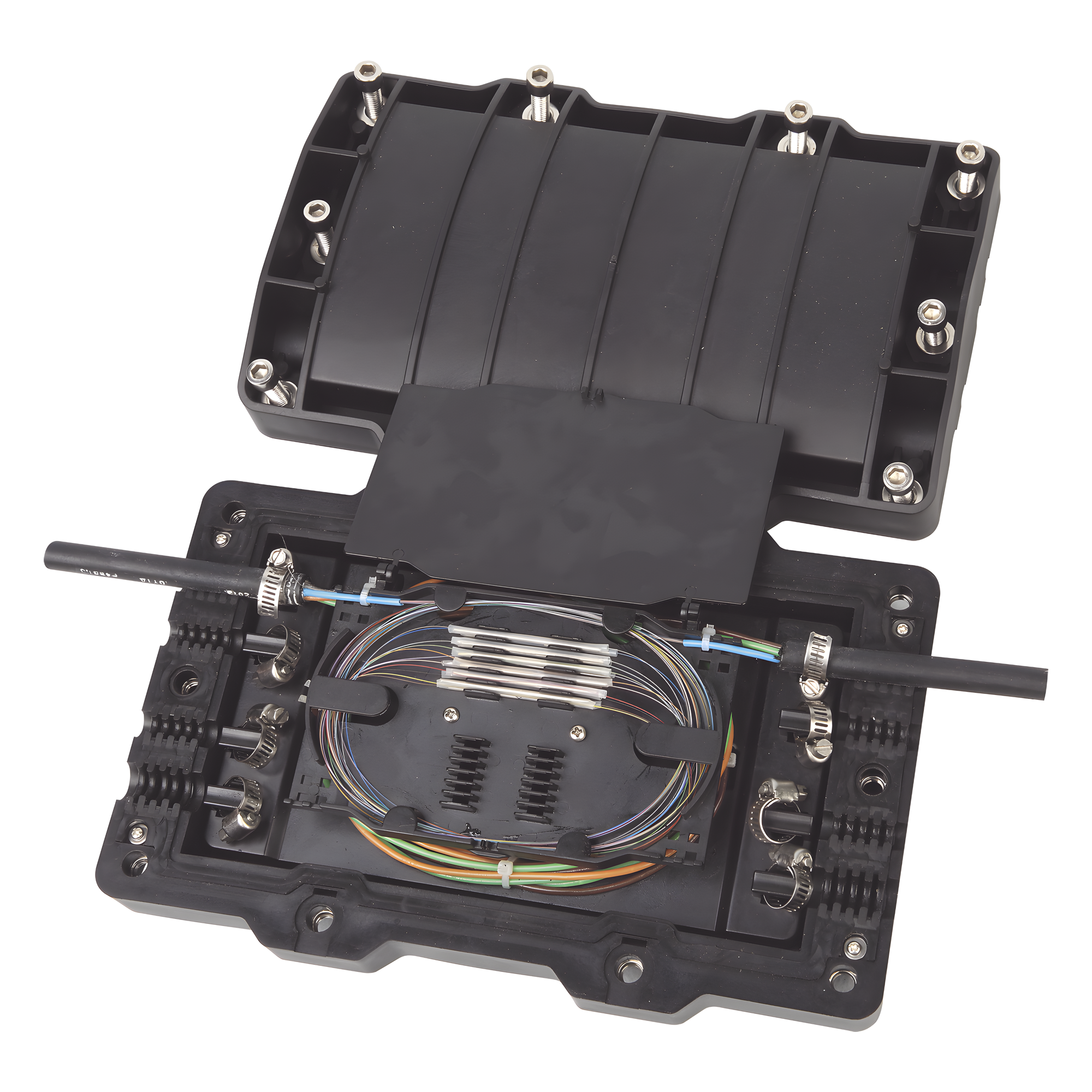 Caja de Distribución de Fibra Óptica Horizontal / 48 Empalmes / IP68 / 0.92 x 0.59 x 0.28 ft — FIBERHOME · SKU FITOSC320-H8