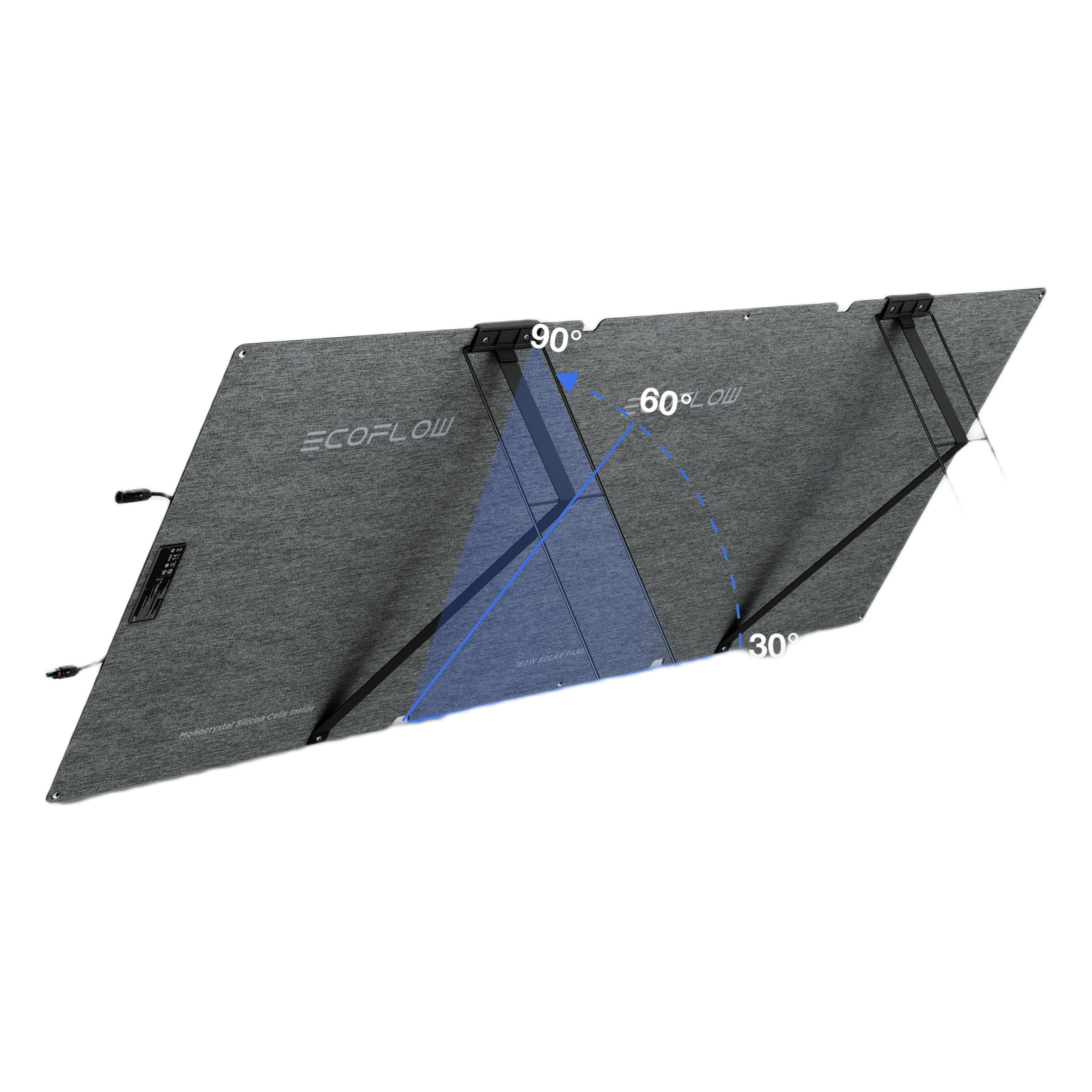 Panel Solar Portátil / Bifacial 160W / IP68 / Ángulo Ajustable / Cable XT60 a MC4 — ECOFLOW · SKU EFFOLD160LW