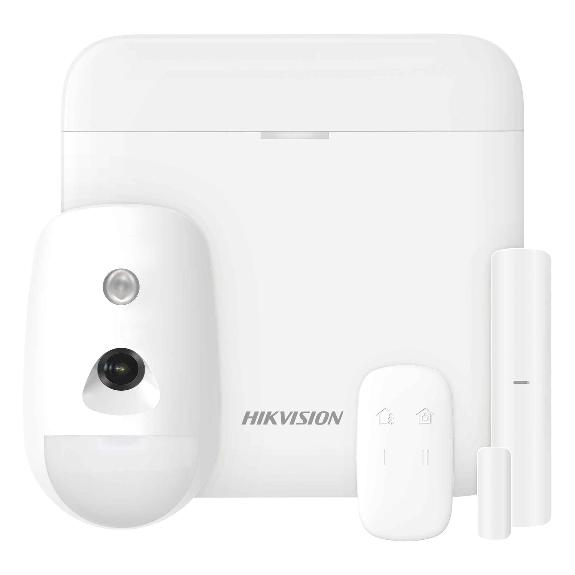 Kit de Alarma Inalámbrica / 48 Zonas / GSM 3G/4G / Wi-Fi 2.4 GHz / PIR con Cámara 640x480 / AES-128 / 433 MHz — HIKVISION · SKU DS-PWA48-KS-CAM