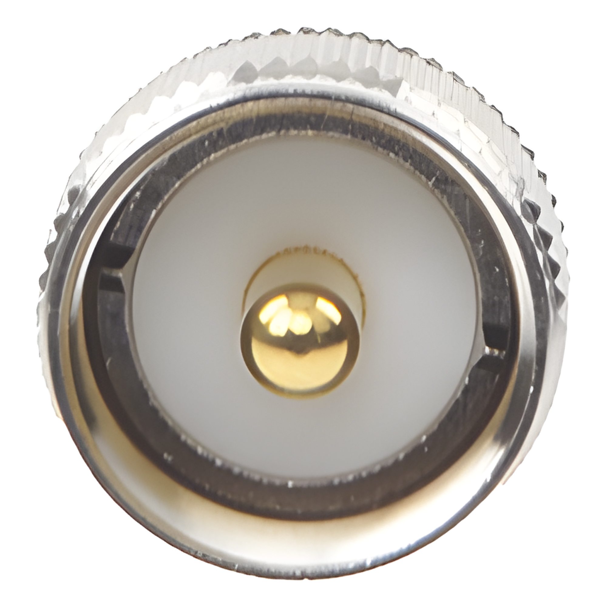 Adaptador de Conector RF / TNC Hembra a UHF Macho PL-259 / Montaje en Línea / Cuerpo Níquel / Contacto Oro / Aislante Teflón