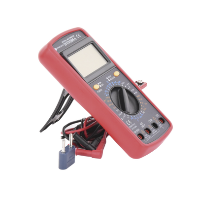 KIT Multímetro Digital DT9205A 600 Vcc /  Vca  CATII,  con Pantalla LCD. Incluye Batería ER-9V de 9V