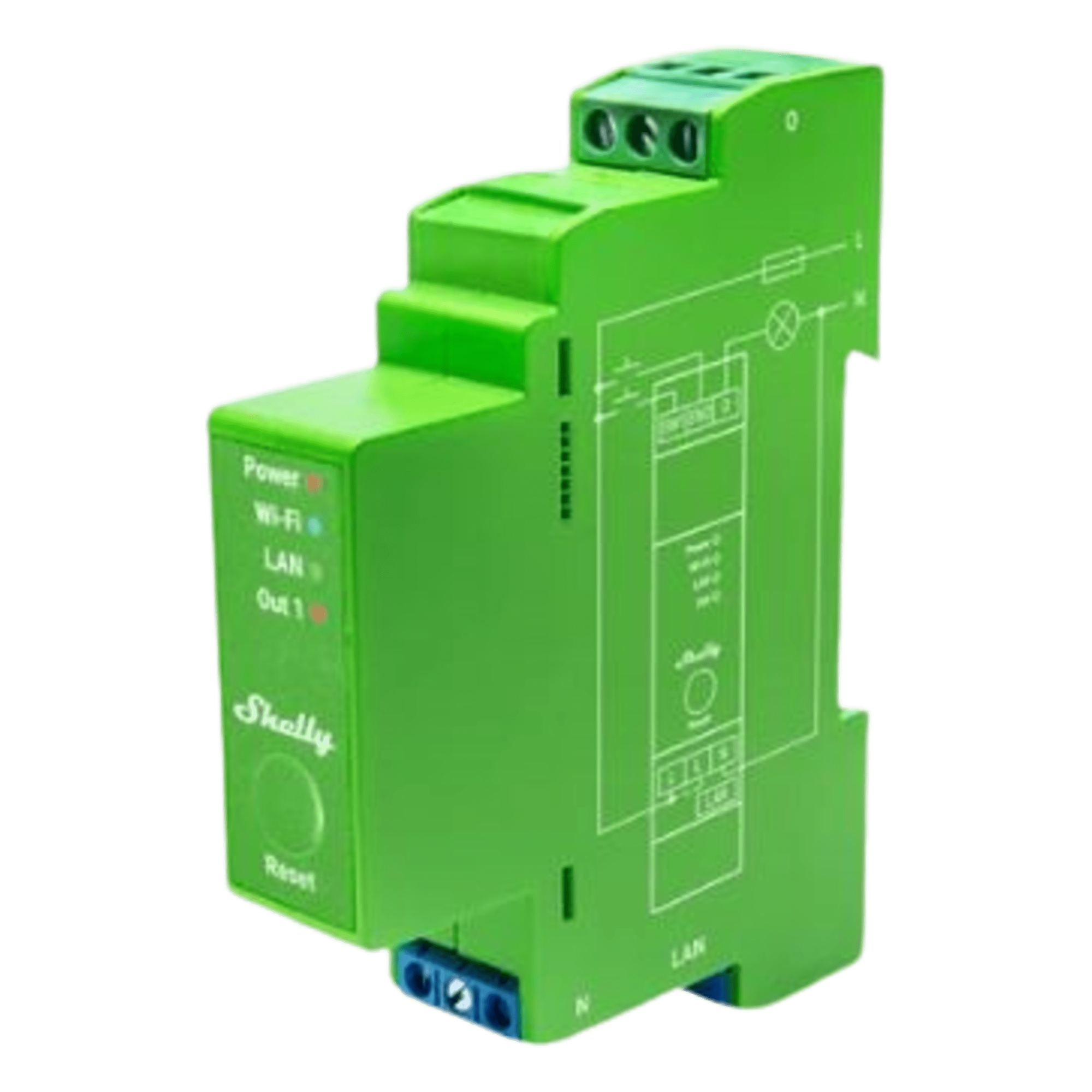 Regulador Inteligente DIN / 1 Canal / Atenuación Progresiva / Medición de Potencia / Wi-Fi 2.4 GHz / Bluetooth / Ethernet / 110-240V AC / 16 A — SHELLY · SKU SHELLYPRODIMMER1PM