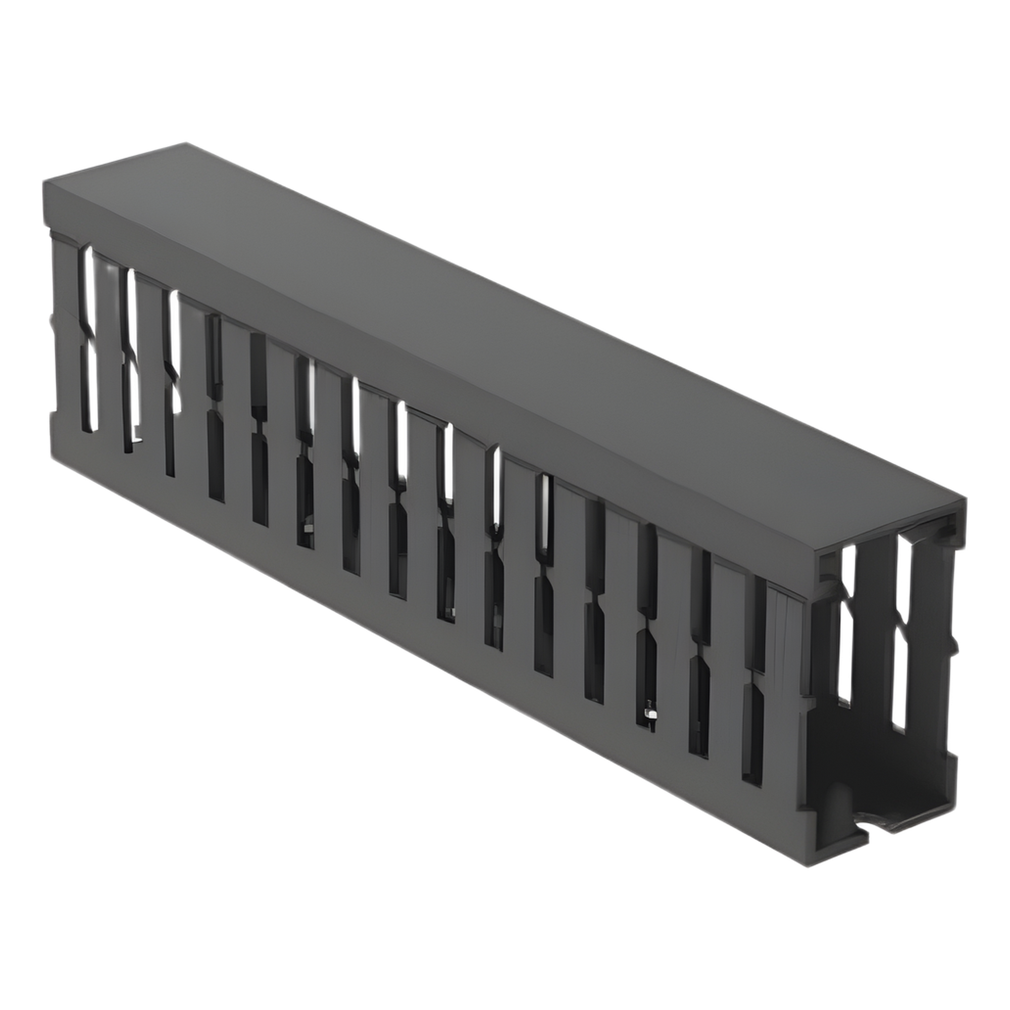 Canaleta Ranurada de PVC con Tapa / Tipo F / 32 mm x 53.8 mm / 2 m (6.56 ft) / Gris — PANDUIT · SKU FC1X2LG2