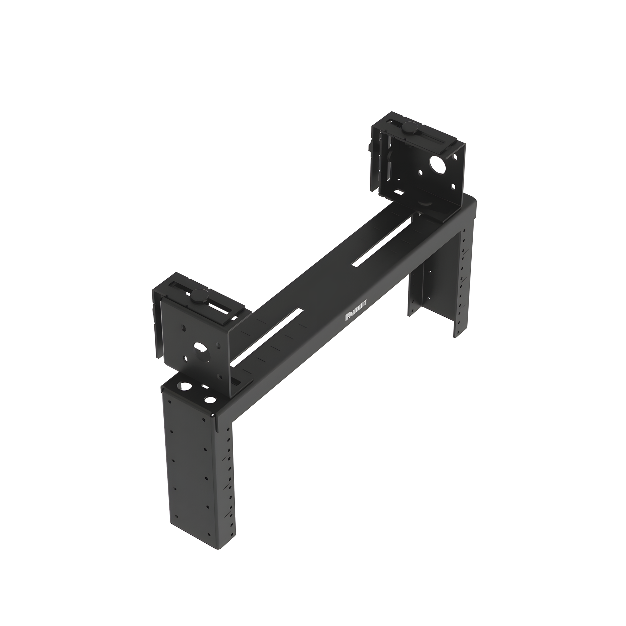 Rack de Distribución Aéreo / 4 UR / Rieles Roscados #12-24 / Carga 27 kg (60 lb) / Profundidad 83 mm (3.3 in) / Montaje Universal — PANDUIT · SKU PZLRB4U