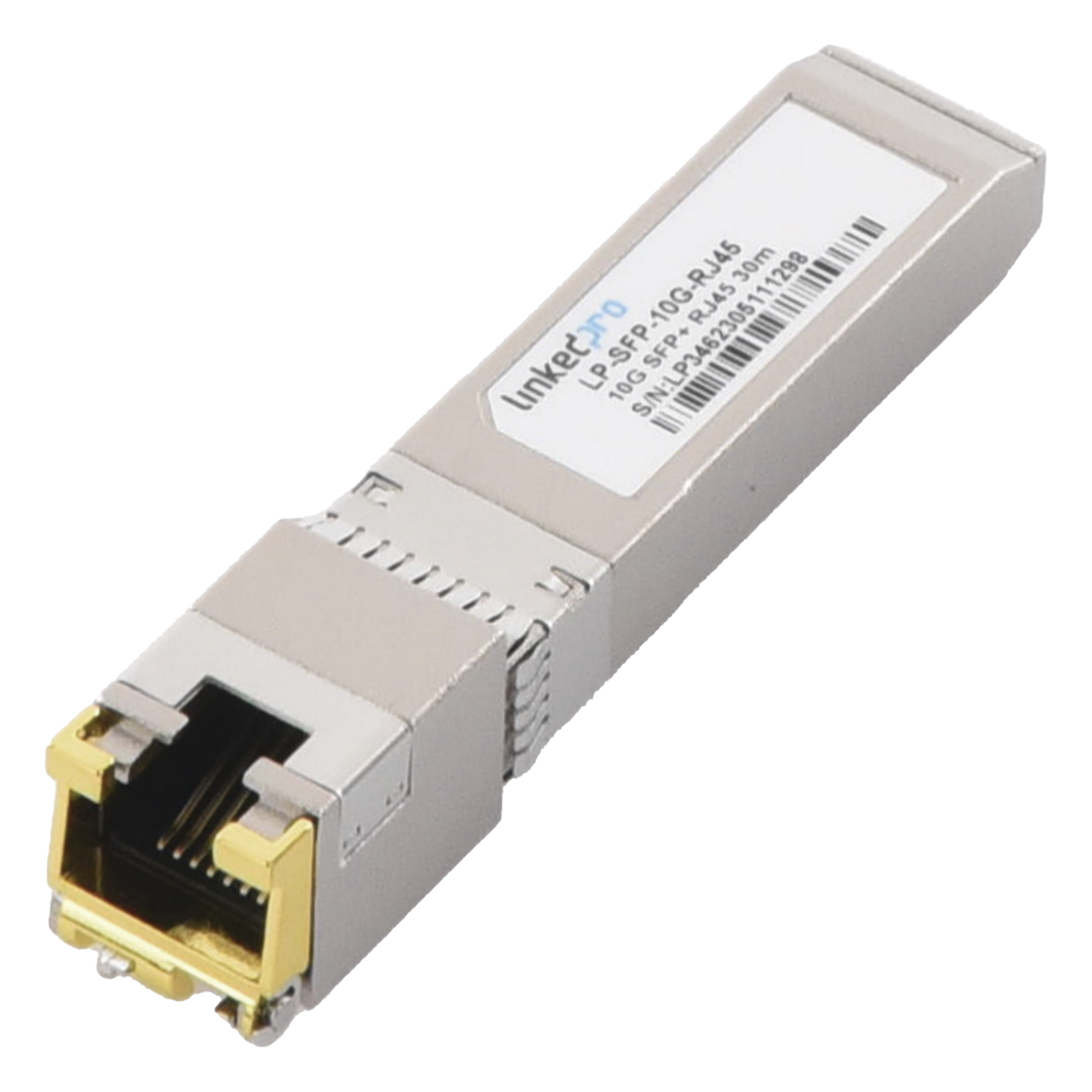 Transceptor SFP+ / 10 Gbps / RJ45 / 10GBASE-T / Alcance 30 m (98.4 ft) / Hot-Pluggable / Monitoreo DDM — LINKEDPRO BY EPCOM · SKU LP-SFP-10G-RJ45