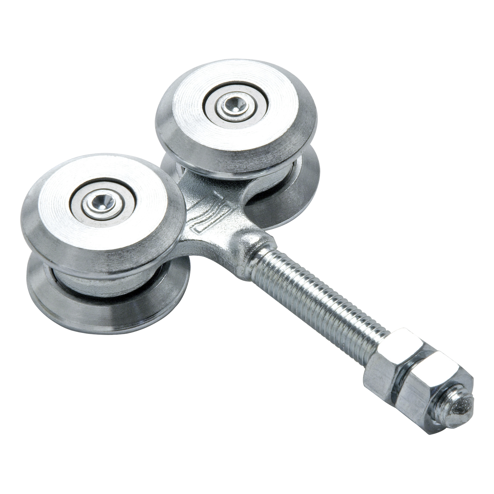 Carretilla para Puertas Colgantes / 4 Ruedas con Cojinete / Acero Galvanizado / Carga 400 kgf / Peso 1.23 kg — COMUNELLO · SKU 1010-1115-001
