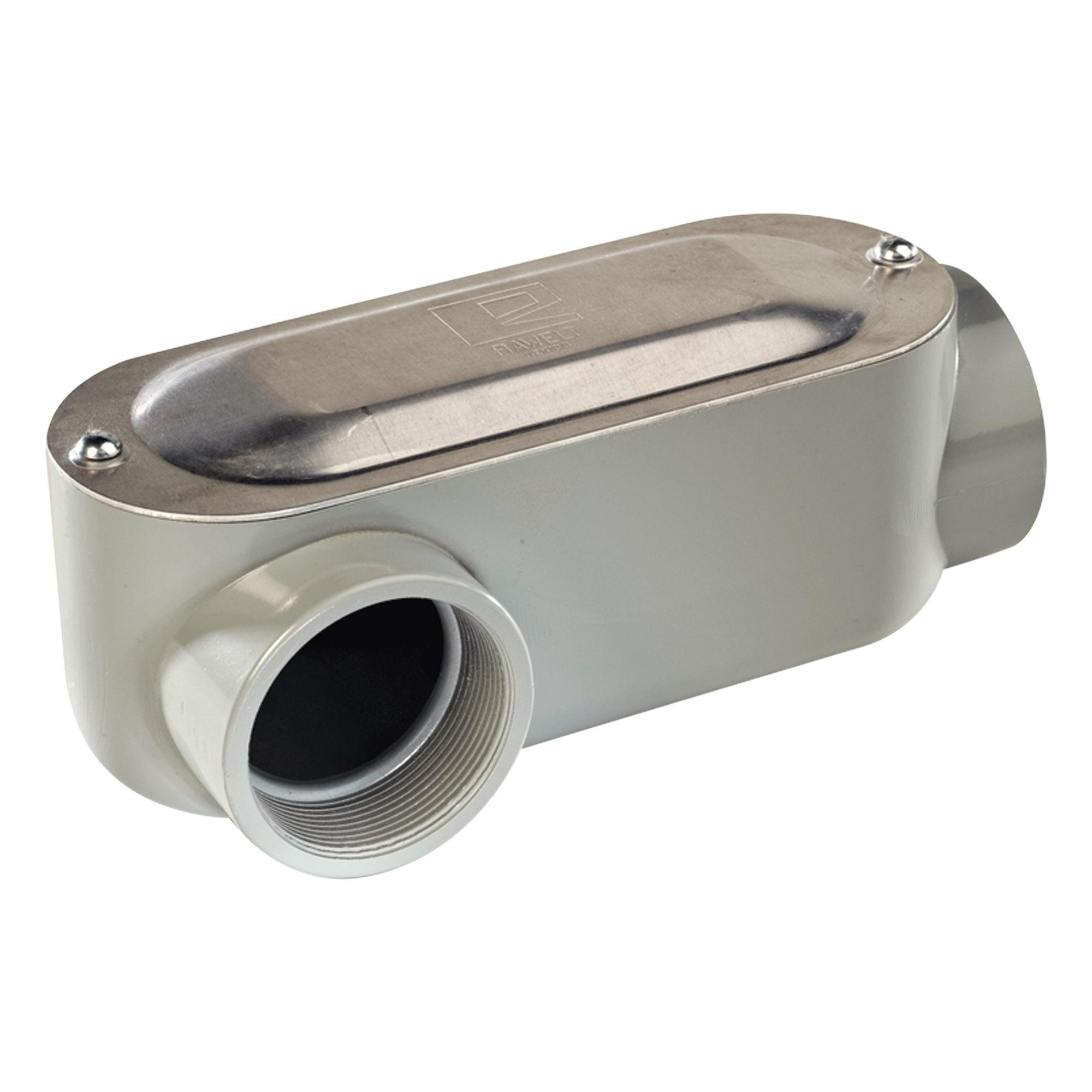 Caja de Registro Ovalada / Roscada NPT 1/2" (12.7 mm) / Aluminio Diecast / Hermética / UL y CSA — RAWELT · SKU OLR-2988C
