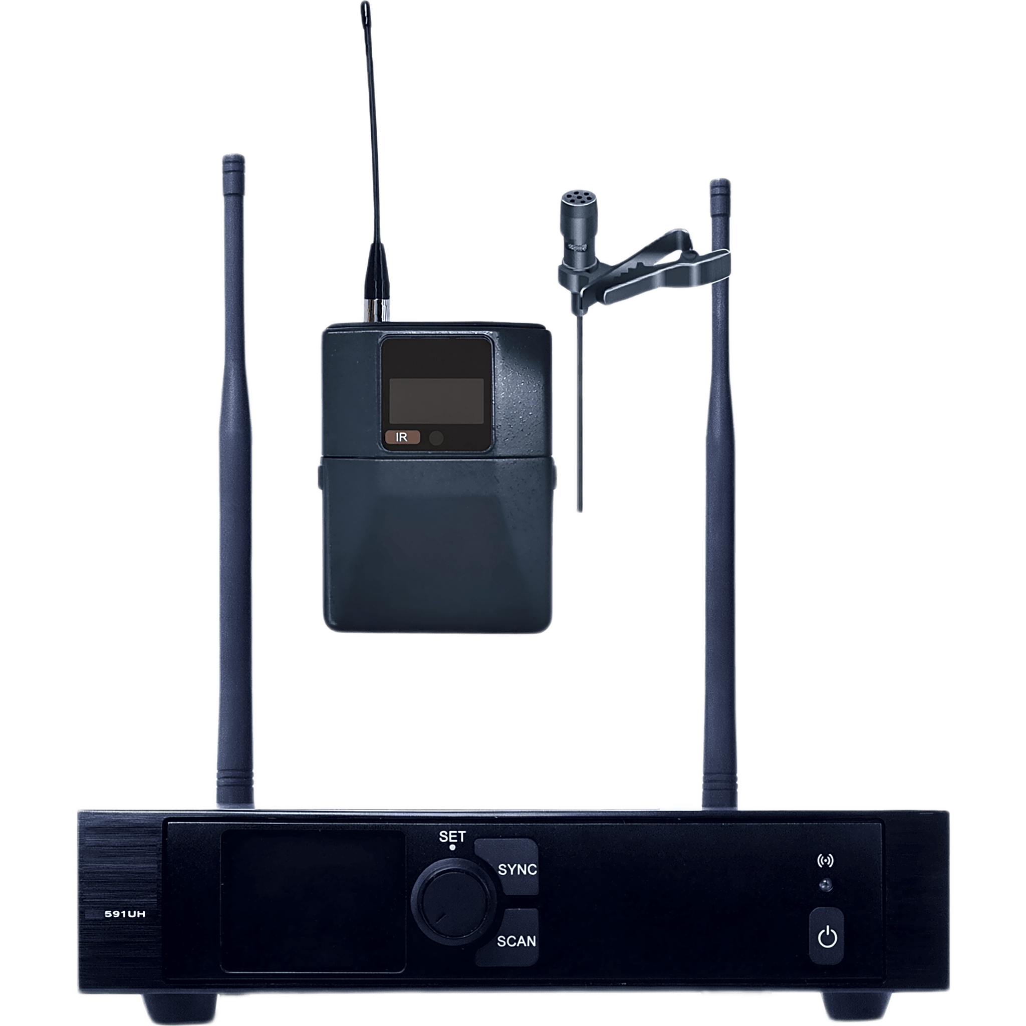Sistema de Micrófono Inalámbrico / Receptor 1 Canal U-Band 540-690 MHz / Micrófono de Solapa Digital / Modulación PI/4-DQPSK / Pantalla TFT-LCD 2.2" / Encripción de Audio / Autonomía >10 Horas — EPCOM PROAUDIO · SKU EP591U/59L