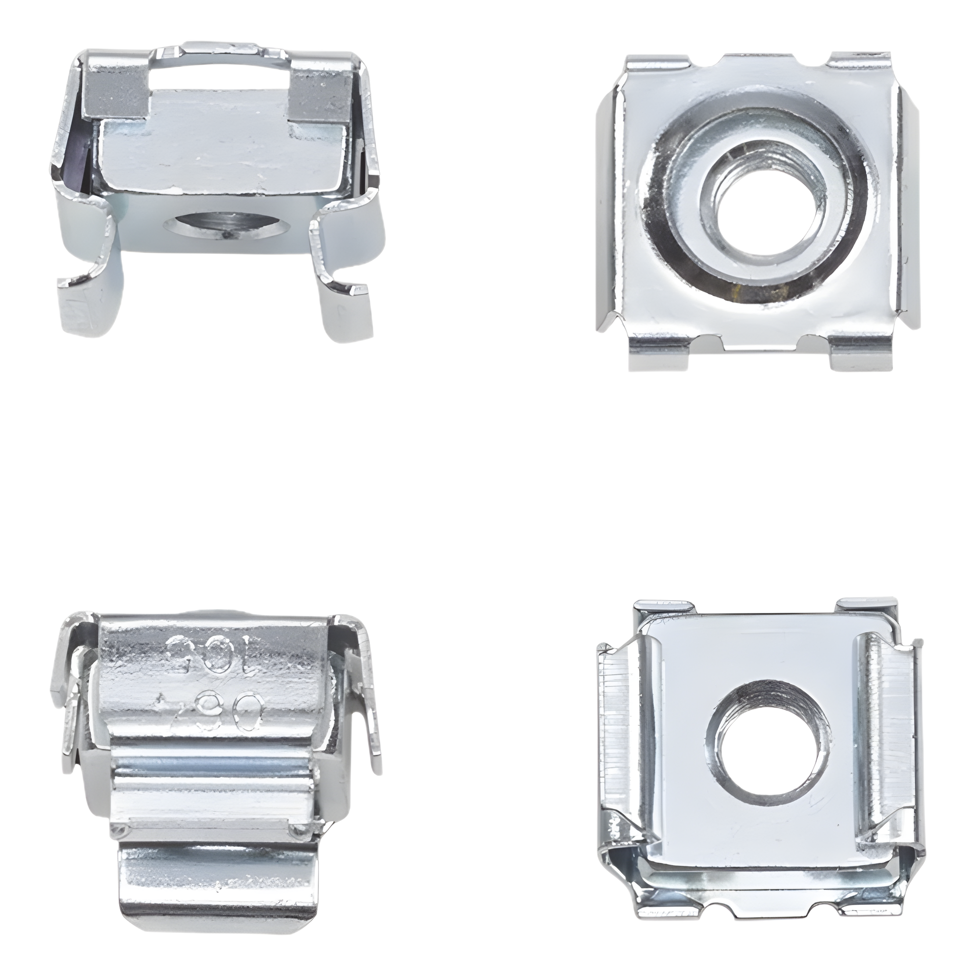 Kit de Tuercas Enjauladas / 10-32 UNC / Acero Plateado / 20 Piezas / Orificios Cuadrados 9 mm / UL 4X — HOFFMAN · SKU P1032CN