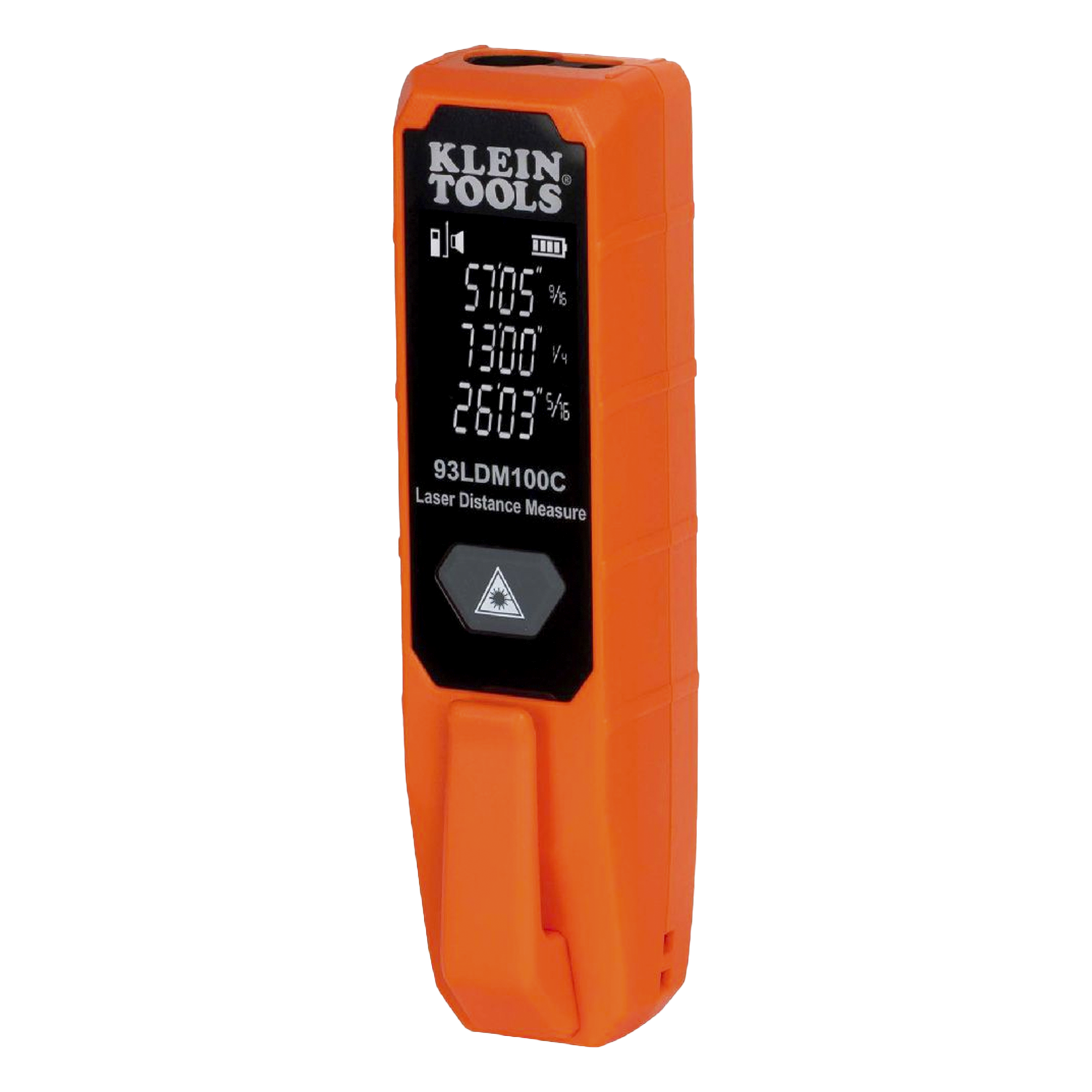 Medidor Láser de Distancia / Rango 5.1 cm a 30.5 m (16.7 ft a 100.1 ft) / Precisión 1/16'' / Pantalla LCD Dual / Clip de Bolsillo — KLEIN TOOLS · SKU 93-LDM-100C
