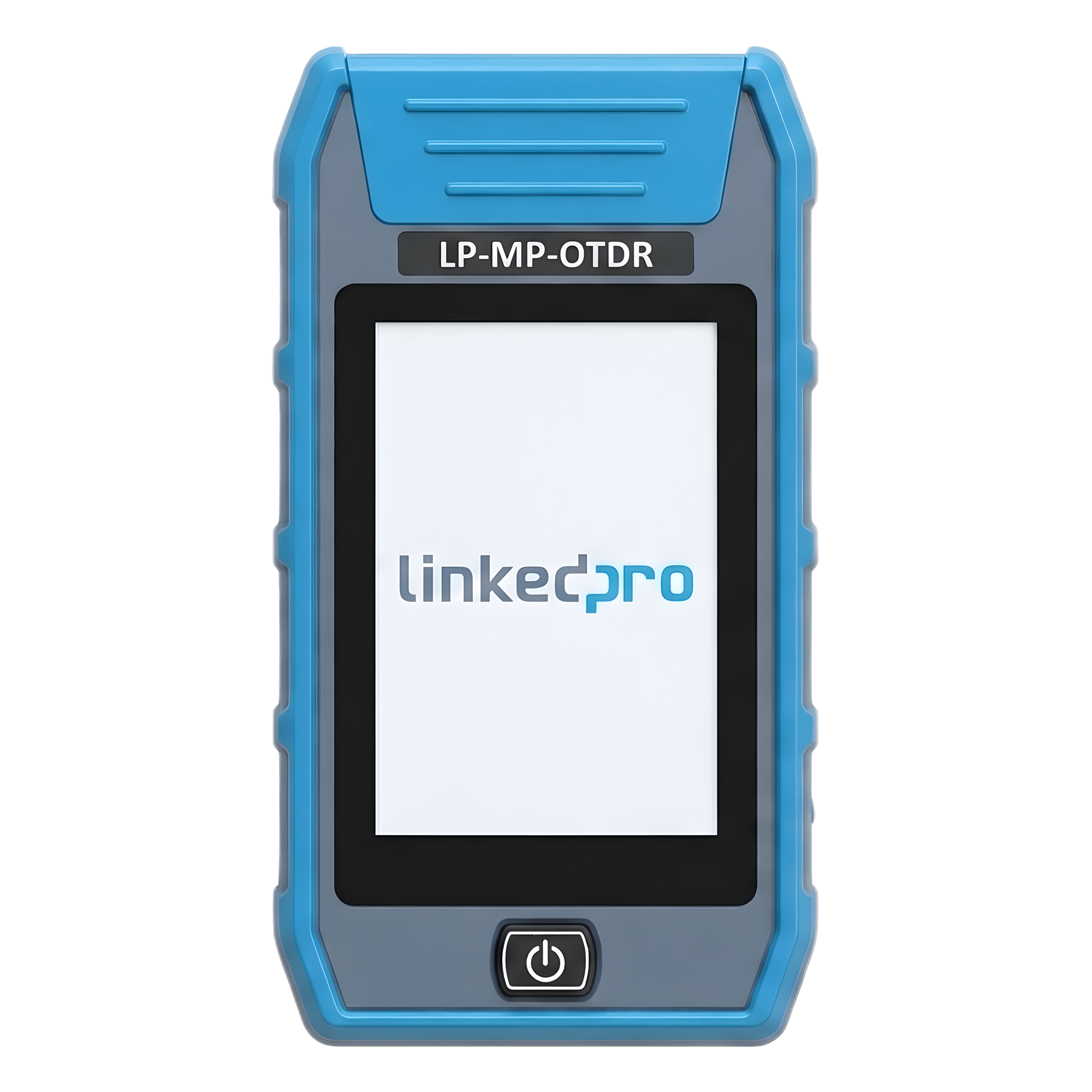Mini OTDR para Fibra Óptica / Longitudes de Onda 1310nm y 1550nm / Rango Dinámico 24dB/22dB / Alcance de Prueba 80 km (262467 ft) / VFL 10mW / Pantalla Táctil 3.5" — LINKEDPRO BY EPCOM · SKU LP-MP-OTDR