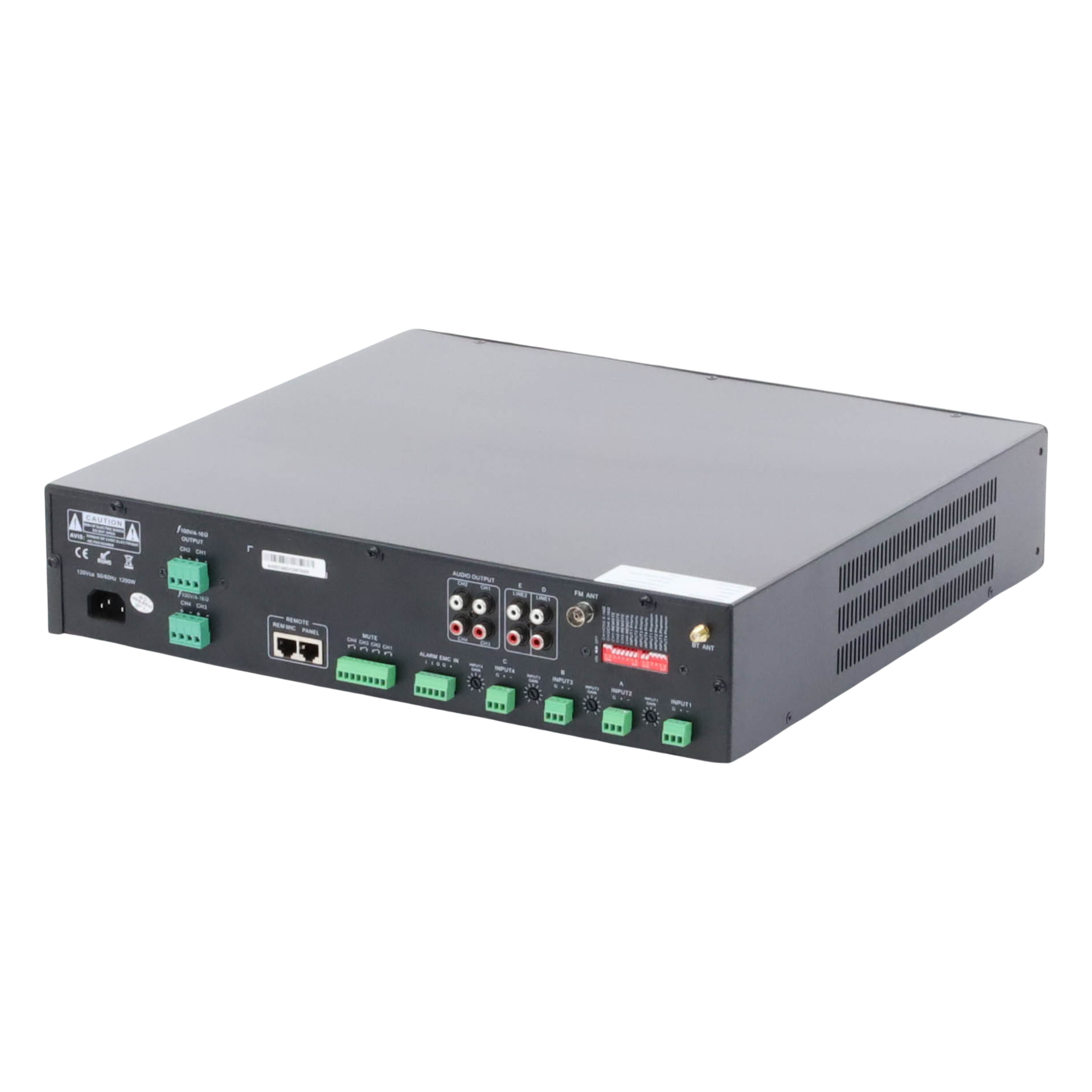 Amplificador Mezclador Matricial / 4 Zonas / 240 W por Canal / 6 Entradas / Bluetooth y USB / Grabación MP3