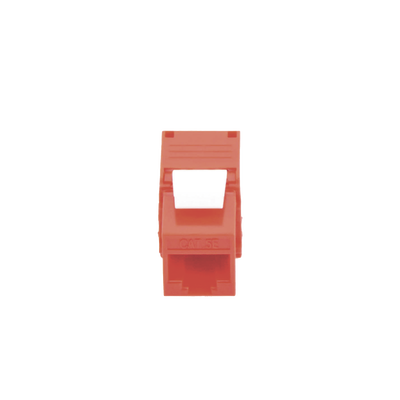 Módulo Jack Keystone Cat6 (Toolless), con Terminación en Ángulo 180 - Color Rojo, Compatible con Faceplate y Patchpanel Linkedpro