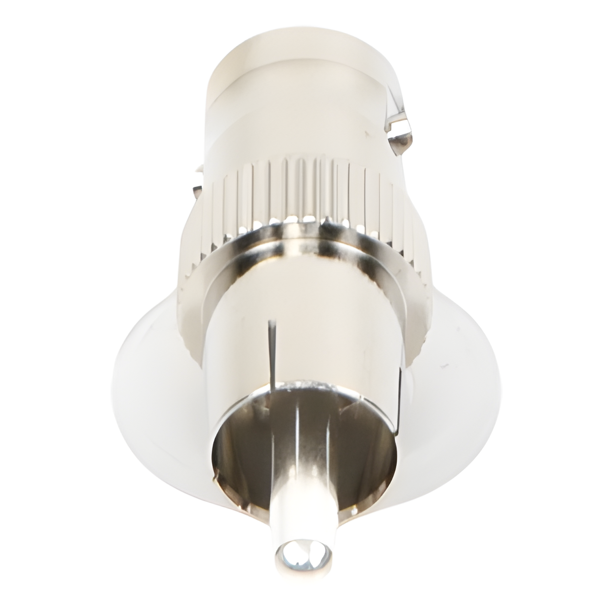 Adaptador Coaxial / BNC Hembra a RCA Macho / 50 Ohm / En Línea / Níquel-Plata-Delrin