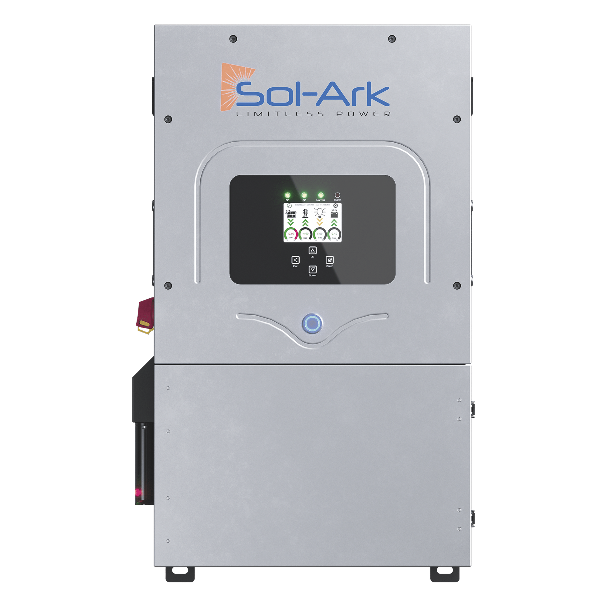 Inversor Híbrido / 12 kW / 220 VCA / Fase Dividida / IP65 / 48 VCC / MPPT Dual / 13 kW FV / Transferencia 4 ms