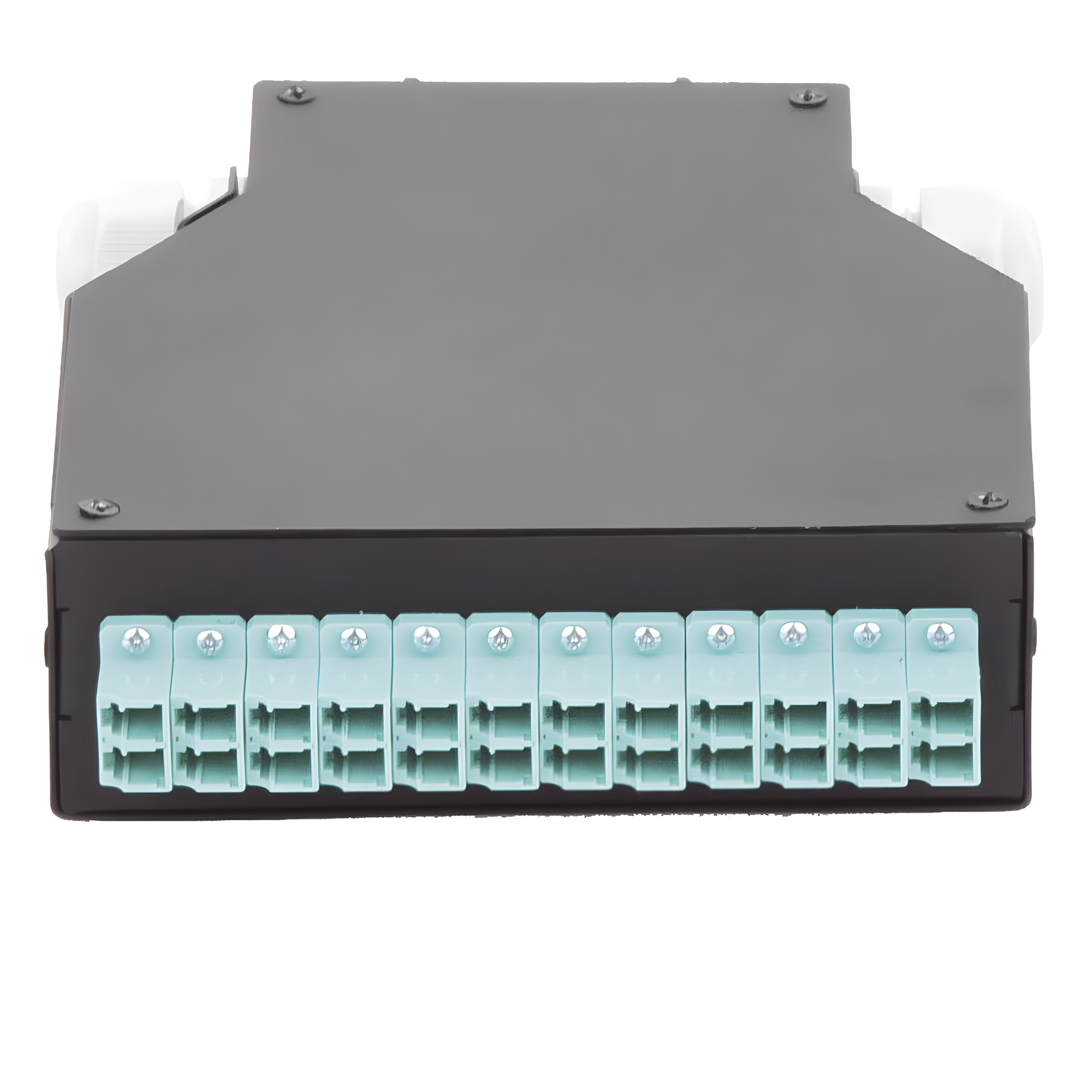 Distribuidor de Fibra Óptica / Riel DIN / 12 Acopladores LC/UPC Dúplex Multimodo / Charola 24 Fusiones / Acero Laminado / 1.57 x 4.96 x 5.59 in — LINKEDPRO BY EPCOM · SKU LP-RDLCUMM