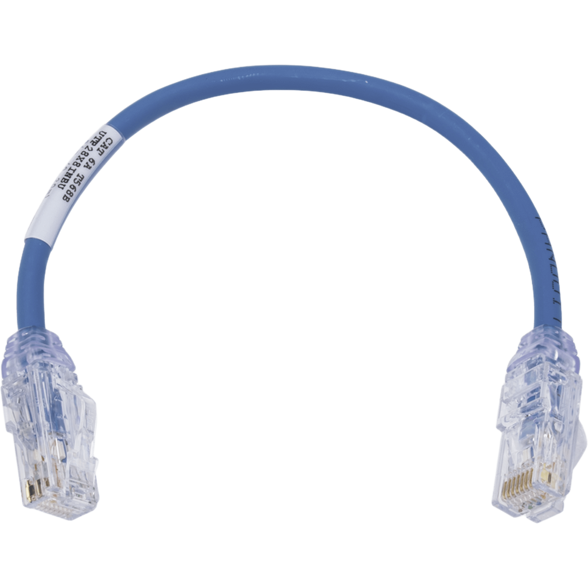 Cable de Parcheo UTP Cat6A, CM/LSZH, Diámetro Reducido (28AWG), Color Azul, 0.3 Metros (1 Pie)
