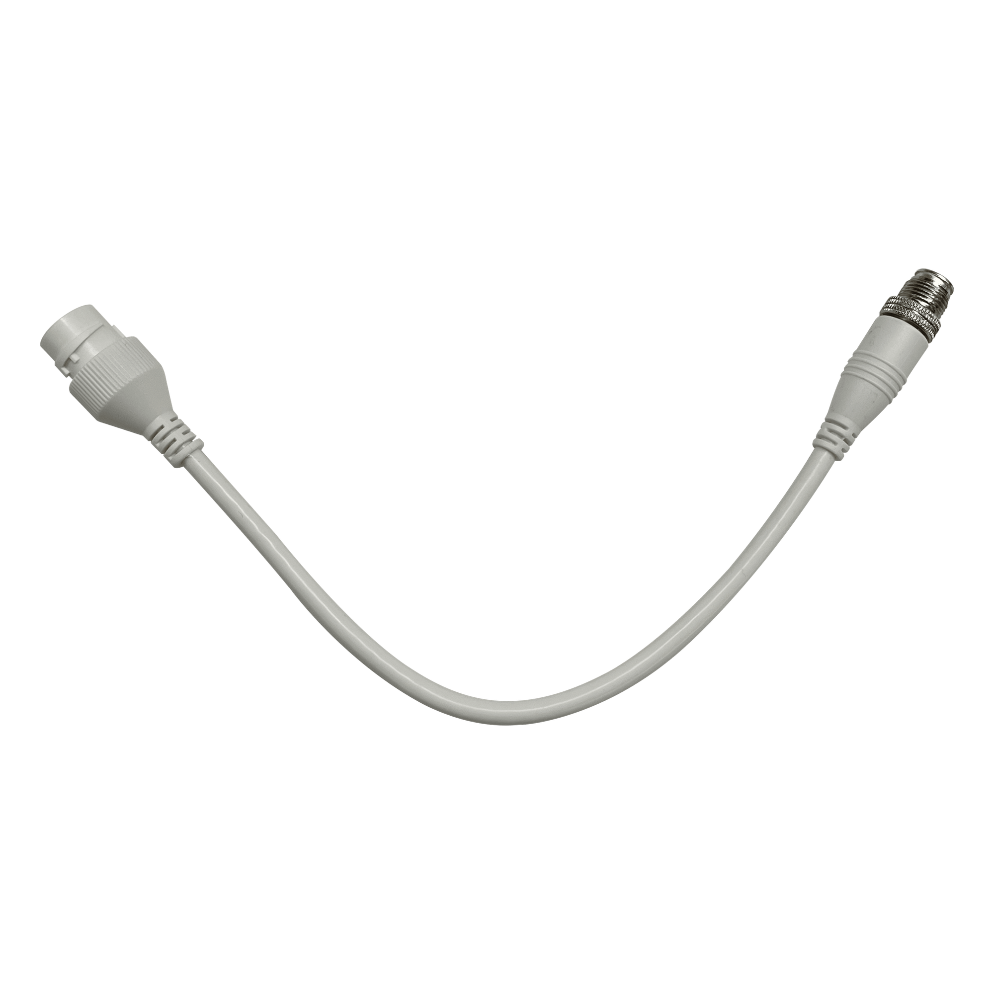 Adaptador de Red Industrial / RJ45 a M12 D-Code Macho / 4-Pines / Cable 200 mm / Rango Térmico -15 a 80°C / Diseño Angular — HIKVISION · SKU AE-MC1043-0.2