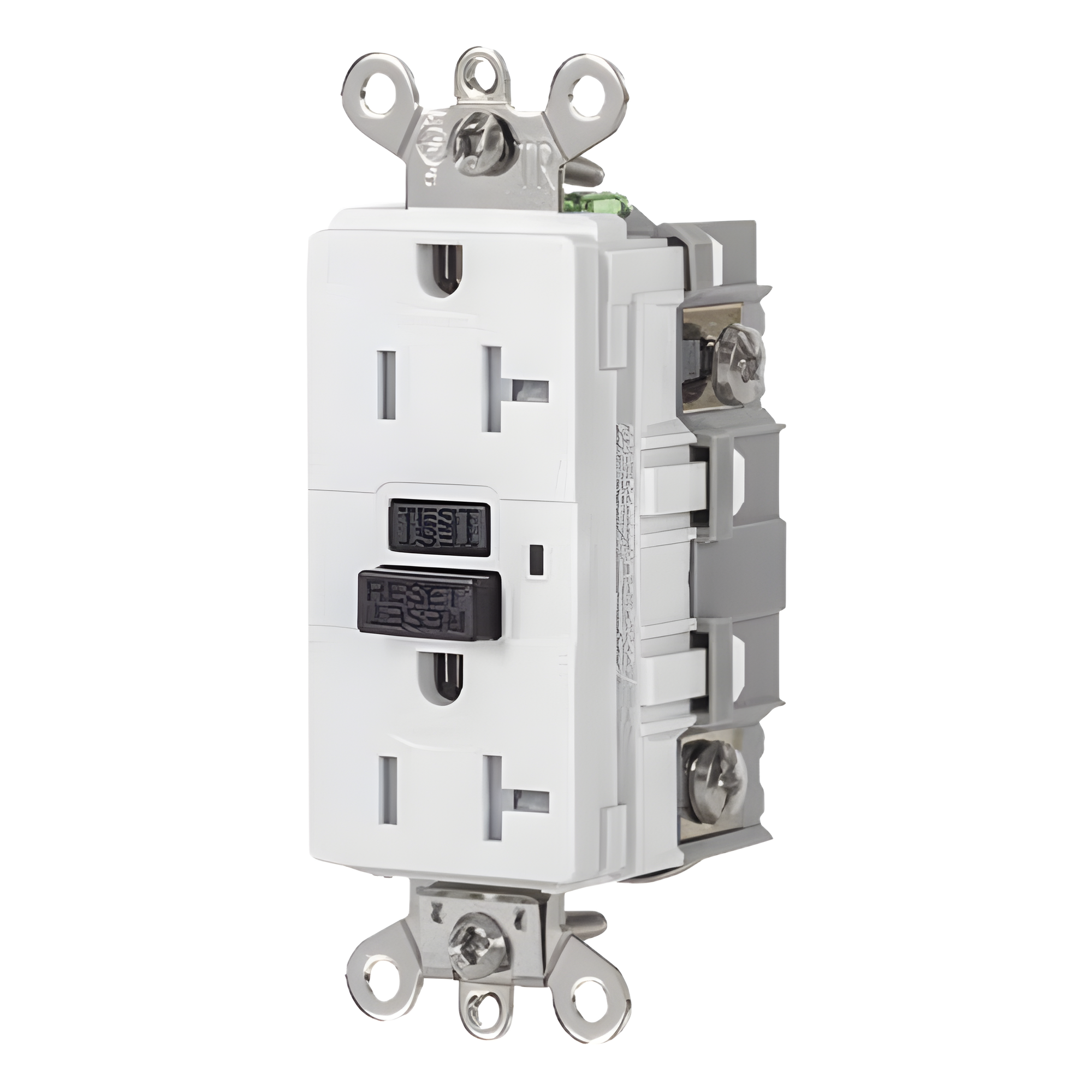 Contacto GFCI / 20 A / 125 V / Resistente a Intemperie / A Prueba de Manipulaciones / Grado Industrial / NEMA 5-20R / Blanco — HUBBELL · SKU HUB-GFS-G5362-W