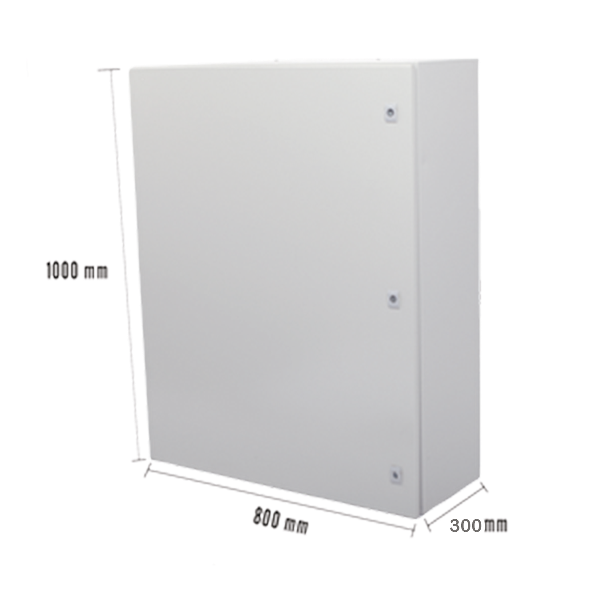Gabinete de Acero IP66 Uso en Intemperie (800 x 1000 x 300 mm) con Placa Trasera Interior Metálica y Compuerta Inferior Atornillable (Incluye Chapas y Llaves T).