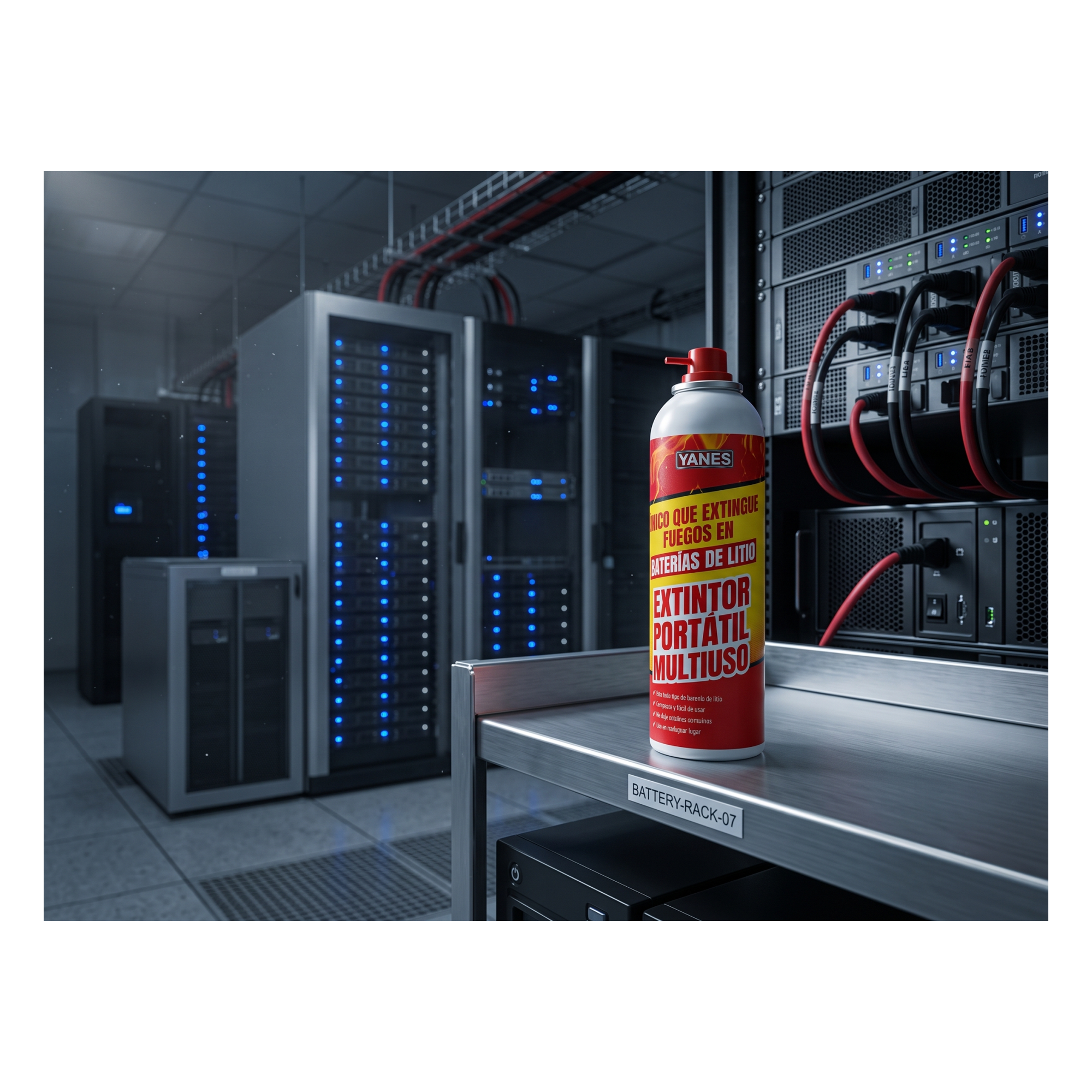 Extintor Aerosol Portátil / 250 ml / Descarga 35 s / Alcance 2 m (6.6 ft) / Clases A, K y Li / Sin Flúor ni PFAS