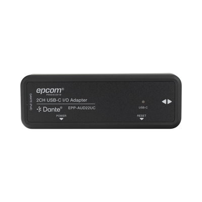 Extensor de Audio y Video / Dante® 2CH / USB-C I/O / HDMI 4K@30Hz / 100 m (328 ft) / PoE / Latencia 1-5 ms / ESD ±8 kV — EPCOM PROAUDIO · SKU EPP-AUD22UC