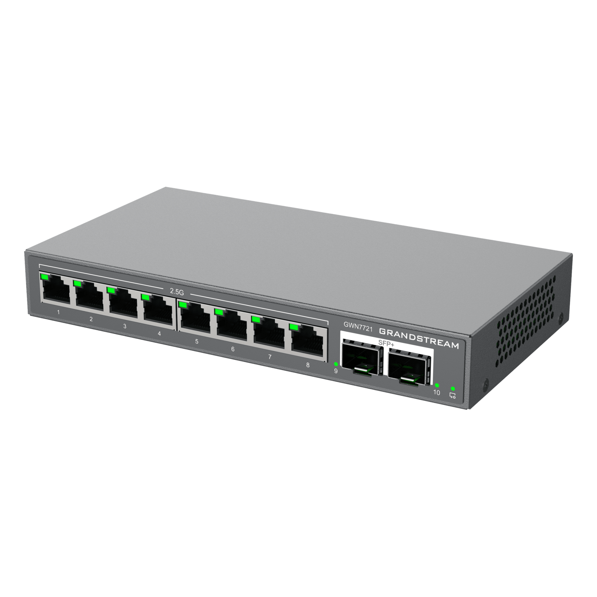 Switch L2 Lite Administrable / 8 Puertos Ethernet 2.5 Gbps / 2 Puertos SFP+ 10 Gbps / VLAN / QoS / Montaje Escritorio o Pared