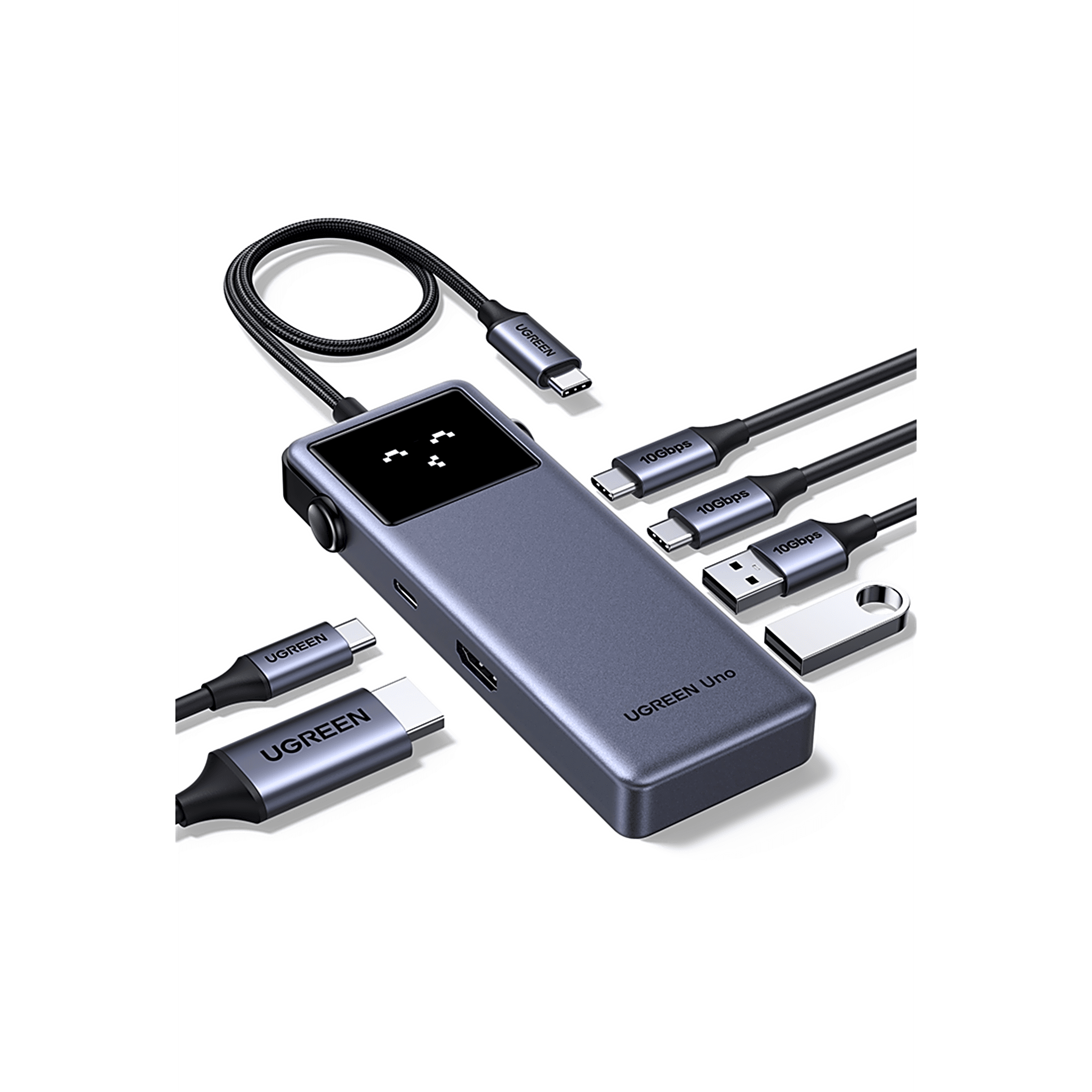 Hub USB-C 6 en 1 / HDMI 4K@60Hz / 3 Puertos USB-A 5Gbps / Carga PD 100W / Compatibilidad Multiplataforma / Diseño Compacto — UGREEN · SKU 75177