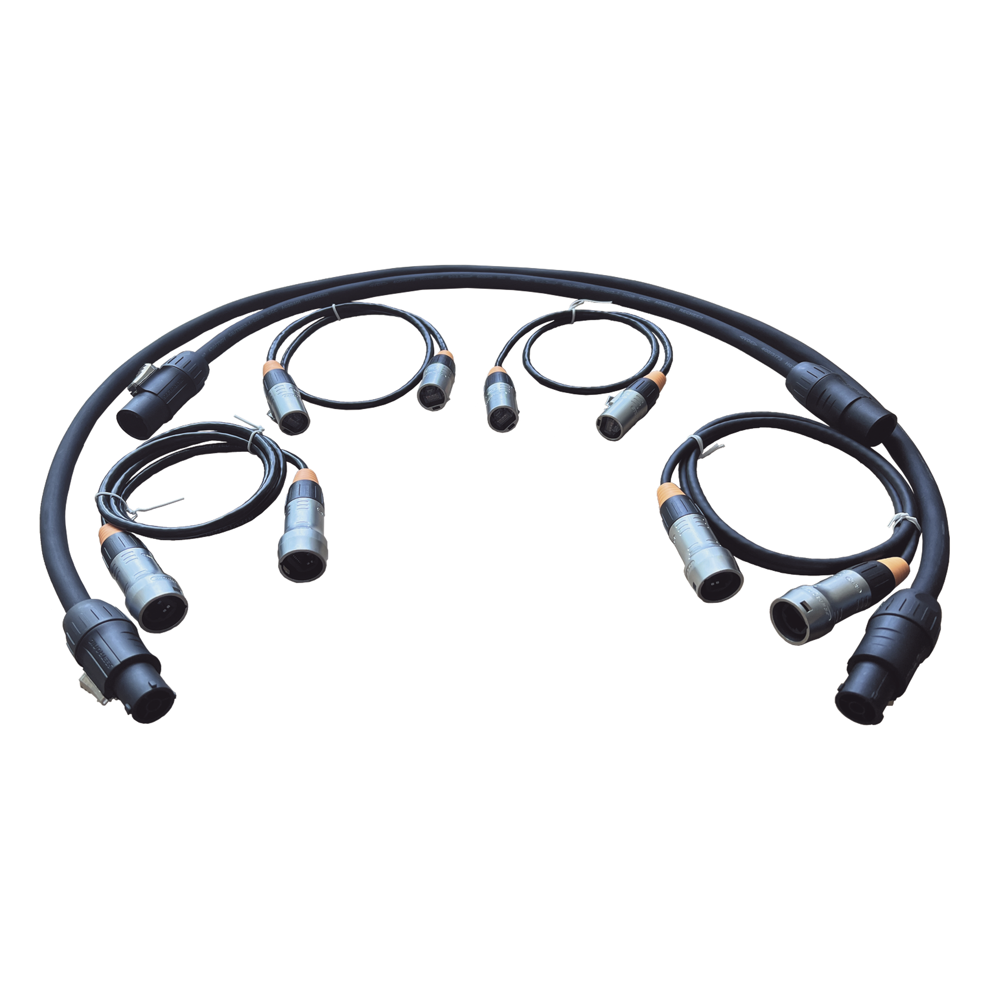 Kit de Cables de Interconexión para Paneles LED de Exterior / Datos y Corriente / Cables Derecho 65 cm (25.6 in) / Cables Izquierdo 116 cm (45.7 in) / Compatible con Familias CD-1AAB y CD-2APA — HIKVISION · SKU DS-D42-PC/NC
