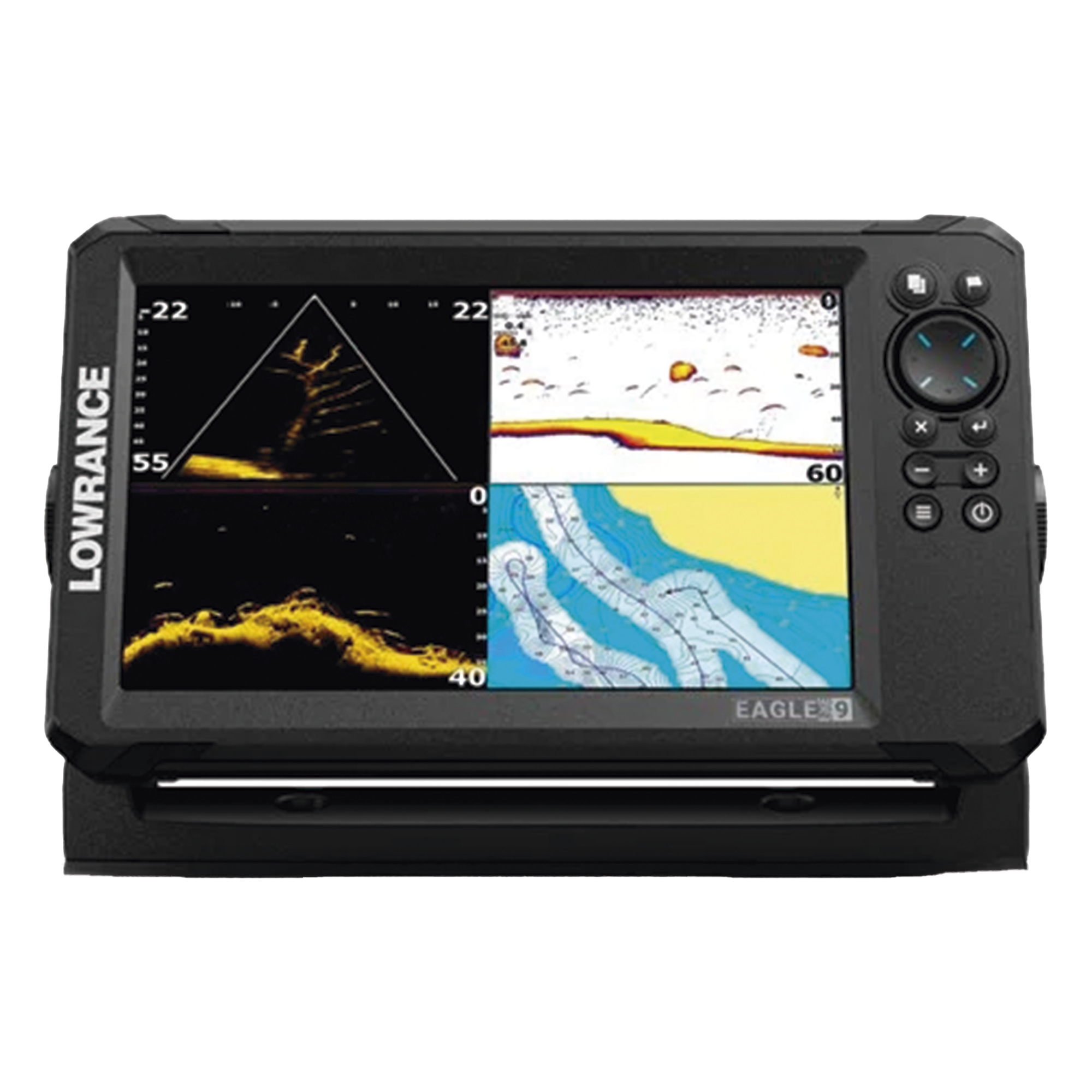 Ecosonda con Pantalla IPS / 9 Pulgadas / 4 Vistas de Sonar / DownScan Imaging / Sintonización Automática / Soporte SD