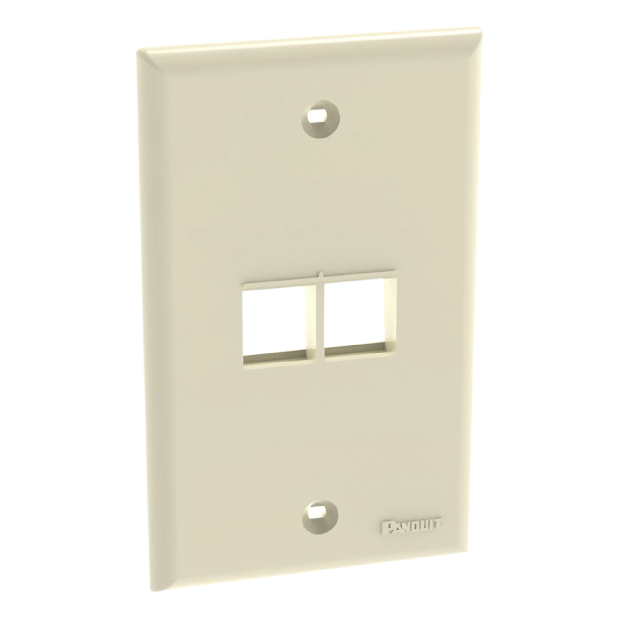 Placa de Pared Vertical / 2 Puertos Keystone / ABS / 2.75 x 4.5 Pulg. / Marfil