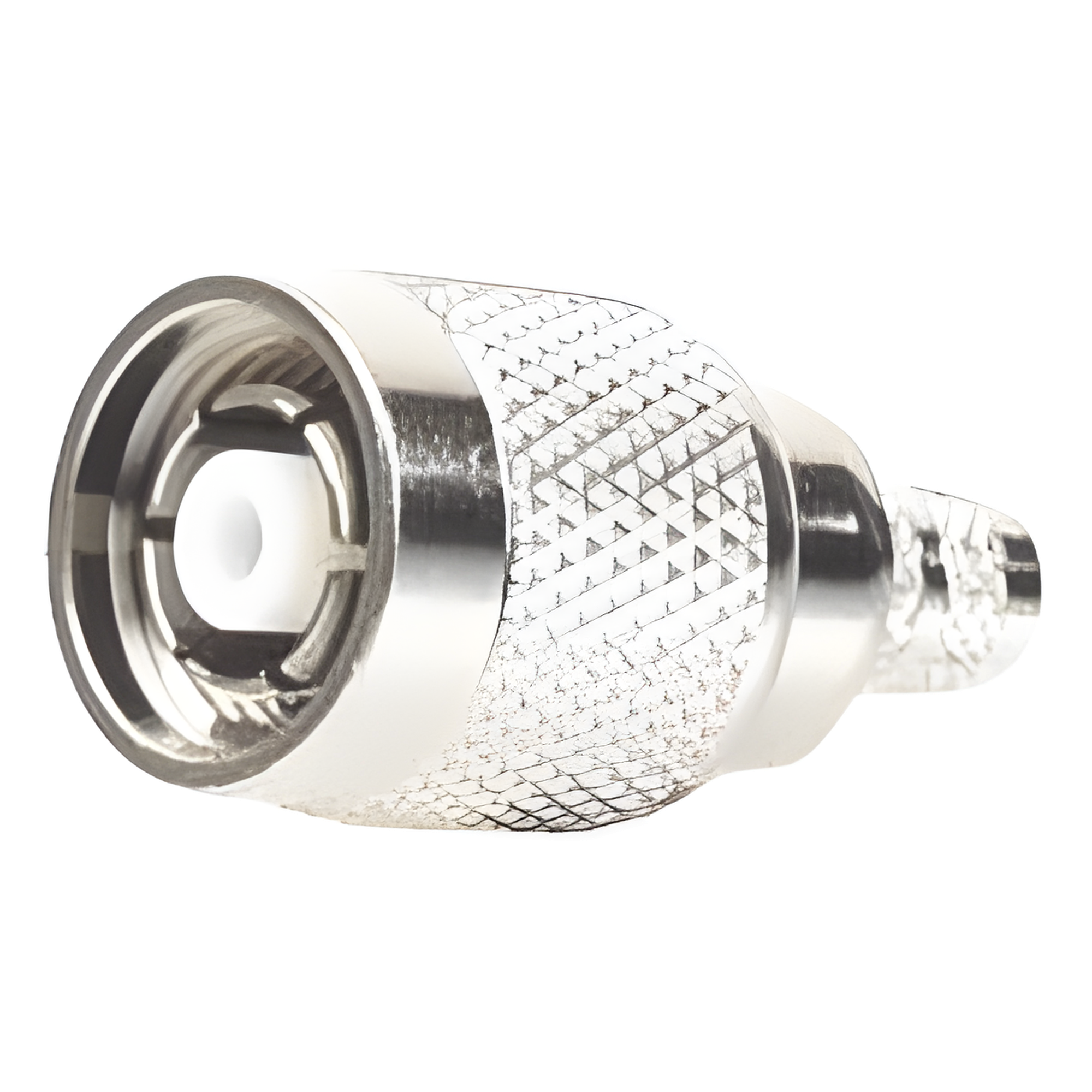 Conector Coaxial TNC Macho Inverso / Anillo Plegable / Cables LMR-240 y RG-8/X / Níquel / Oro / Teflón