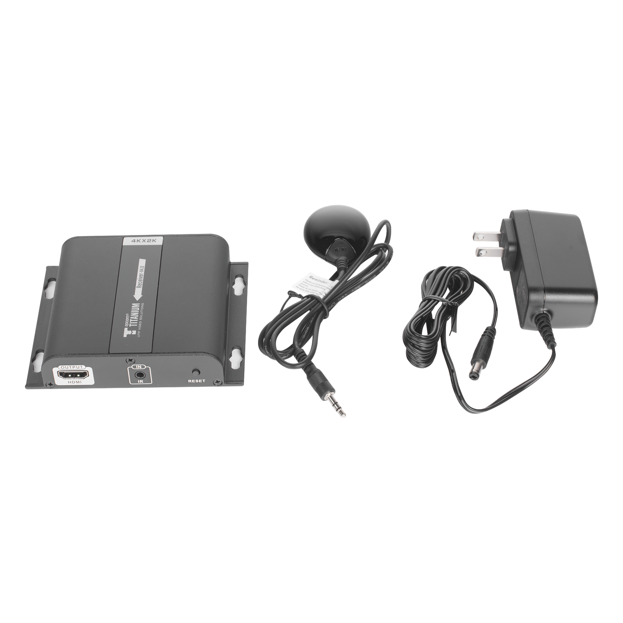 Receptor HDMI Extensor / 4K @ 30Hz / Alcance 120 m (393.7 ft) / Cat 5e/6 / HDbitT / IR / HDCP 1.3 / Switch Gigabit