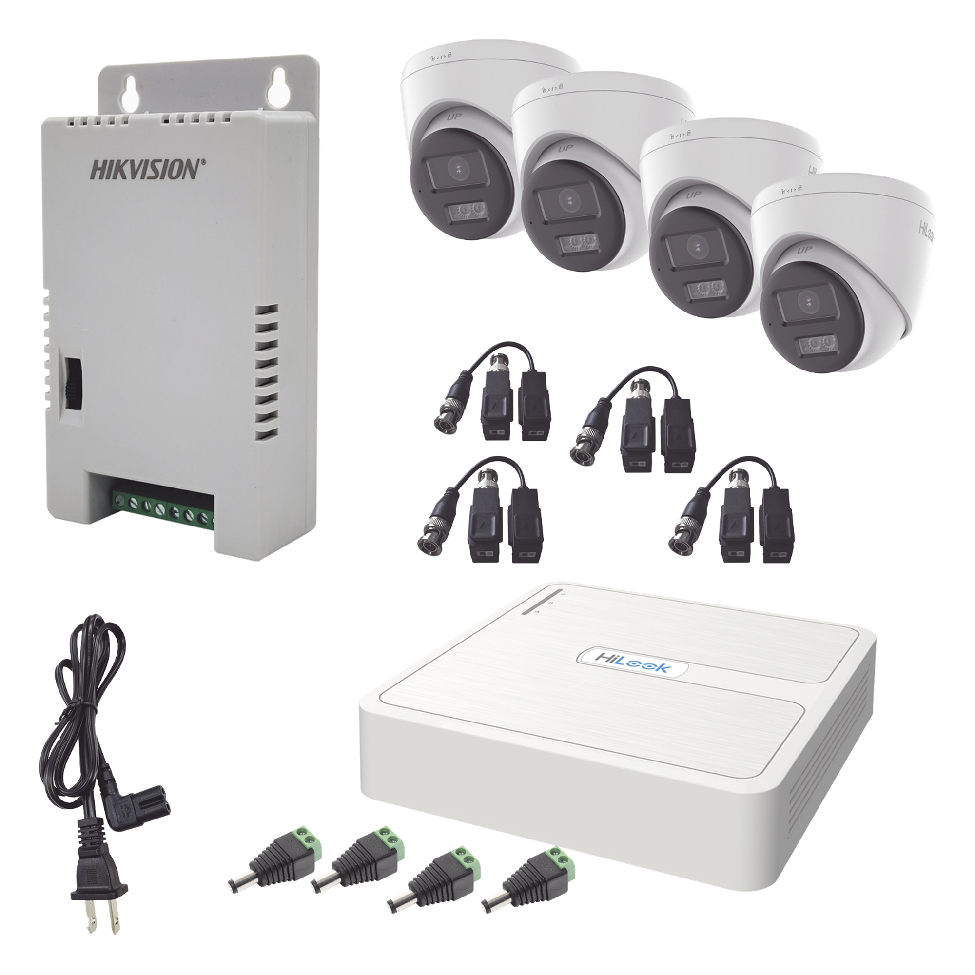 Kit de Videovigilancia TurboHD / 4 Canales / 1080p Lite / ColorVu / Dual Light 40 m (131.2 ft) / Audio Bidireccional / IP67 — HiLook by HIKVISION · SKU HL-1080P-4E-TWA