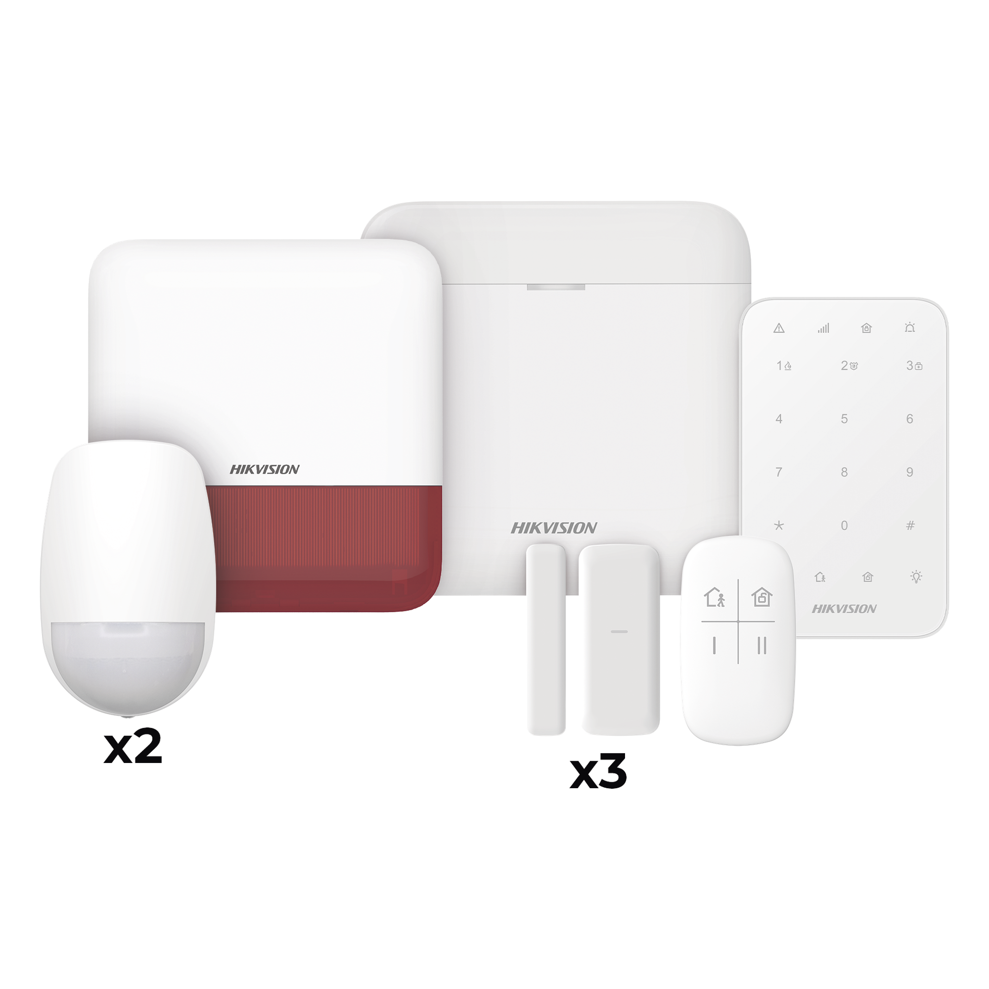 Kit de Alarma Inalámbrico / 48 Zonas / 6 Dispositivos Incluidos / Sirena Estrobo Exterior / Wi-Fi / Comunicación 433 MHz — HIKVISION · SKU DS-PWA48-FULL-K(R)